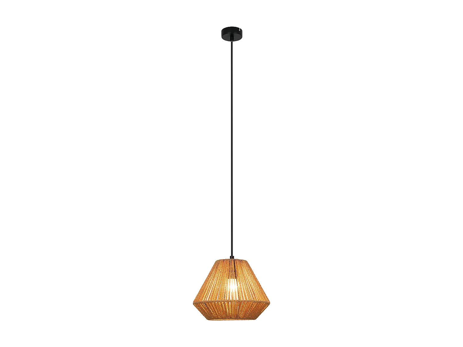 NETTLIFE Vintage Esstisch Pendelleuchte 1 flammig Hanfseil Laterne Design E27 Esszimmerlampe