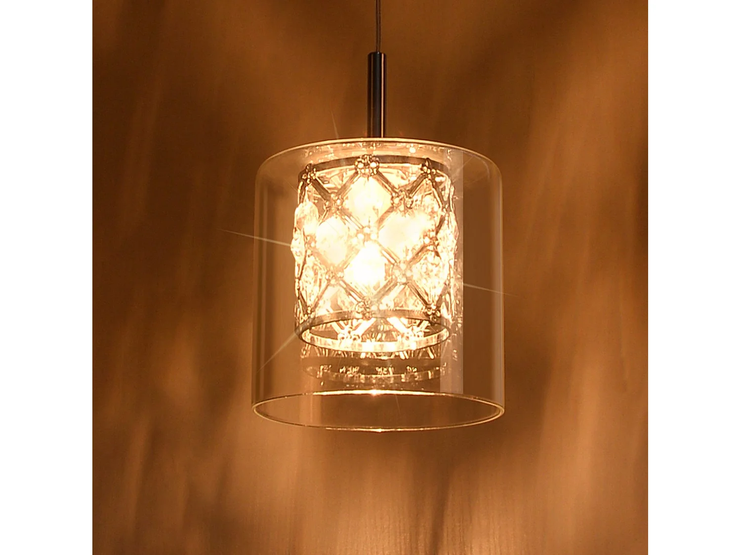 NETTLIFE Lampe Suspendue Pour Salle à Manger En Verre G9 Cristal Moderne à Hauteur Réglable