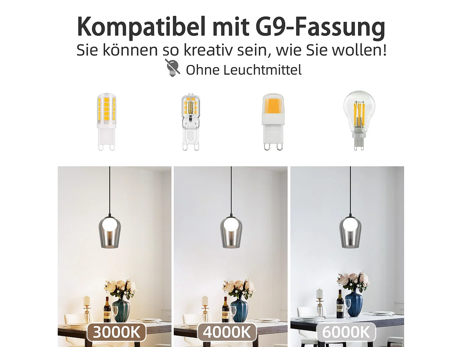 Lampe suspendue NETTLIFE pour table à manger suspension vintage en verre 1 flamme G9 noire réglable en hauteur