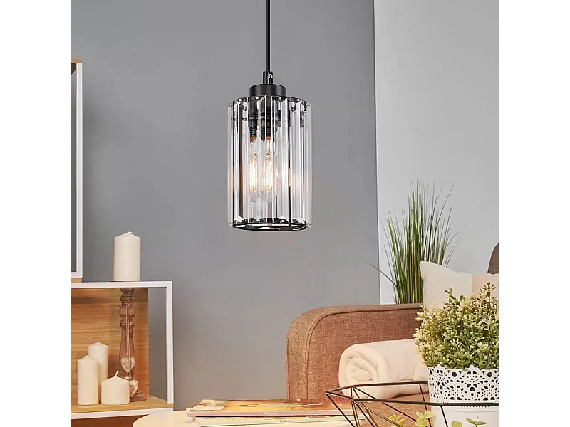 NETTLIFE Moderne zwarte kristallen eettafel hanglamp 1 vlam E27