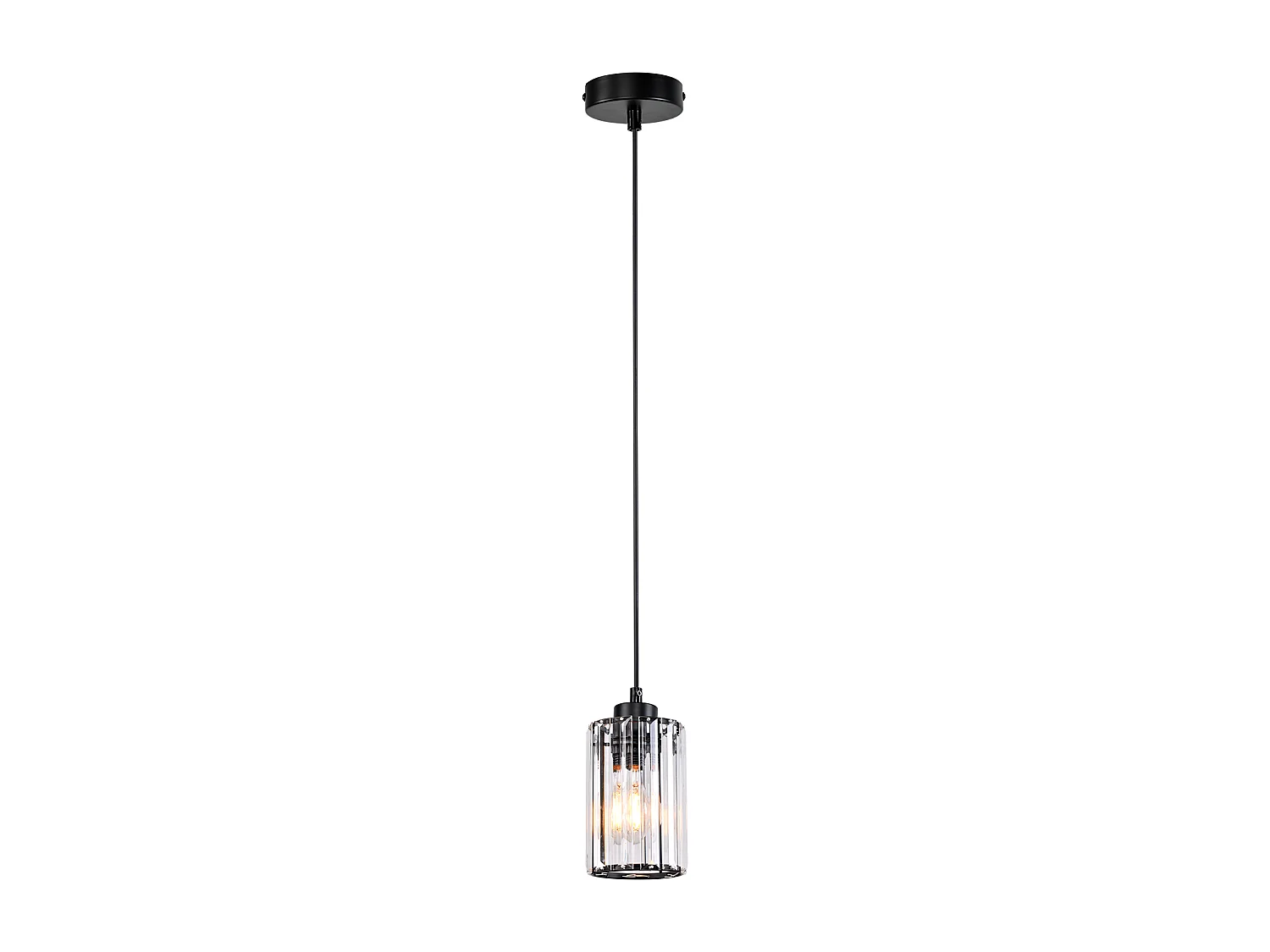 NETTLIFE Lampe à Suspension Pour Table à Manger En Cristal Noir Moderne 1 Flamme E27