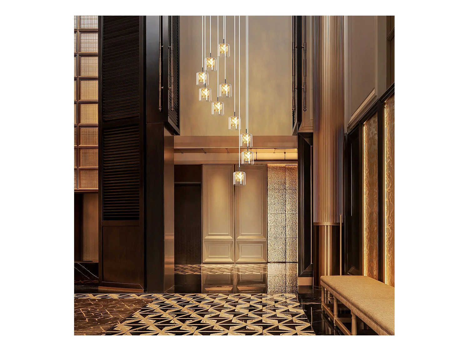 NETTLIFE Nowoczesna kryształowa lampa wisząca G9 do jadalni ze szkła z regulacją wysokości