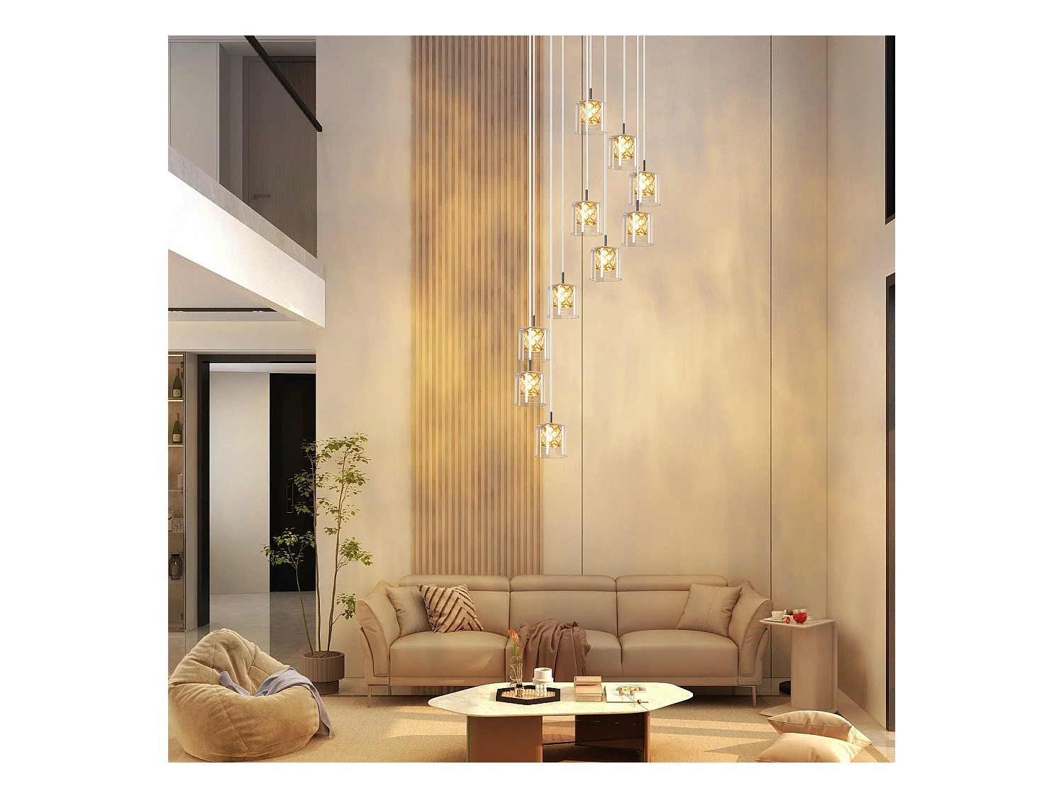 NETTLIFE Nowoczesna kryształowa lampa wisząca G9 do jadalni ze szkła z regulacją wysokości