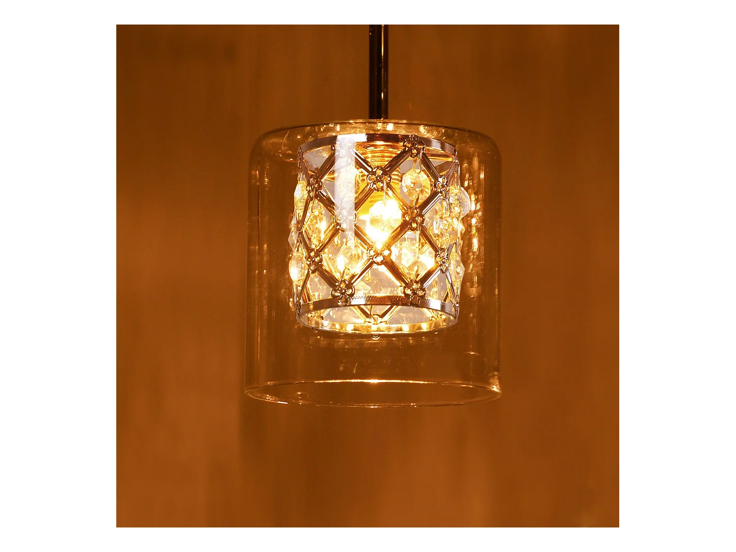 NETTLIFE Lámpara colgante moderna de cristal G9 para comedor, altura ajustable