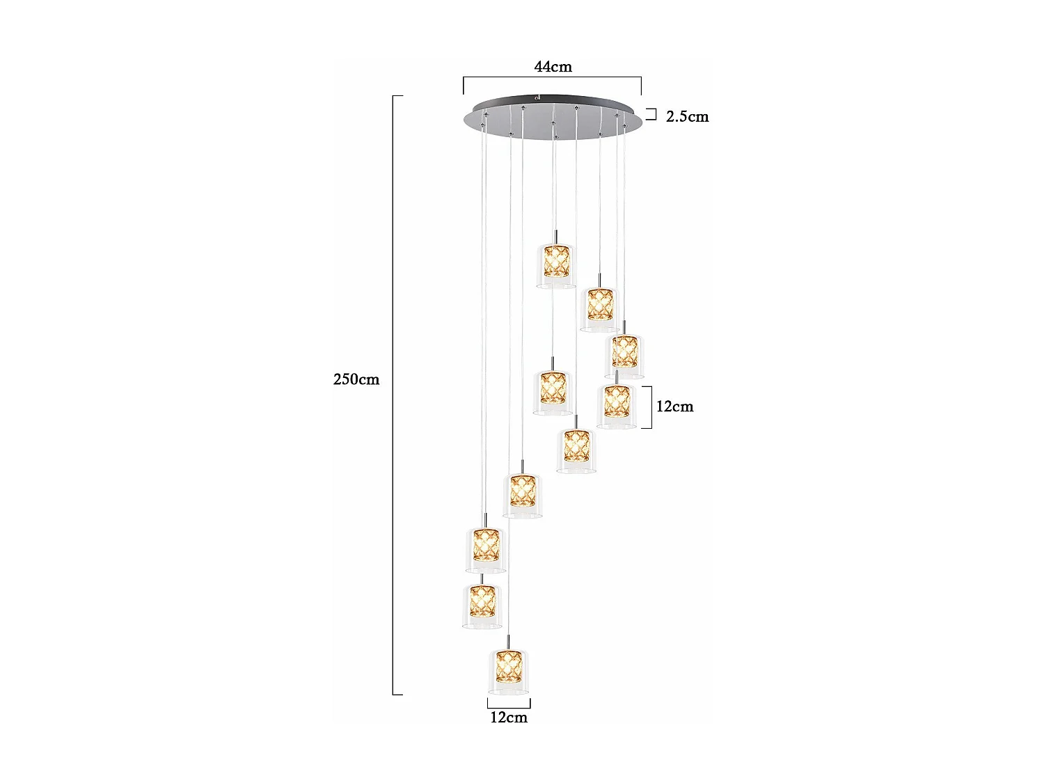 NETTLIFE Lampe Suspendue Pour Salle à Manger En Verre G9 Cristal Moderne à Hauteur Réglable