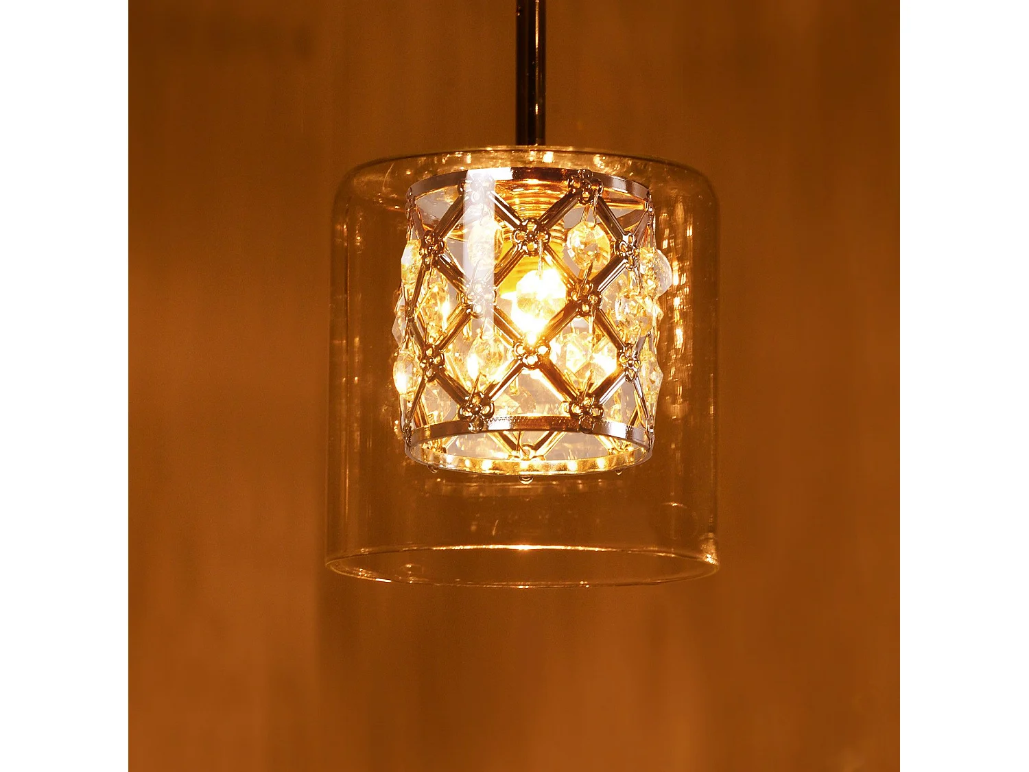 NETTLIFE Lampe Suspendue Pour Salle à Manger En Verre G9 Cristal Moderne à Hauteur Réglable