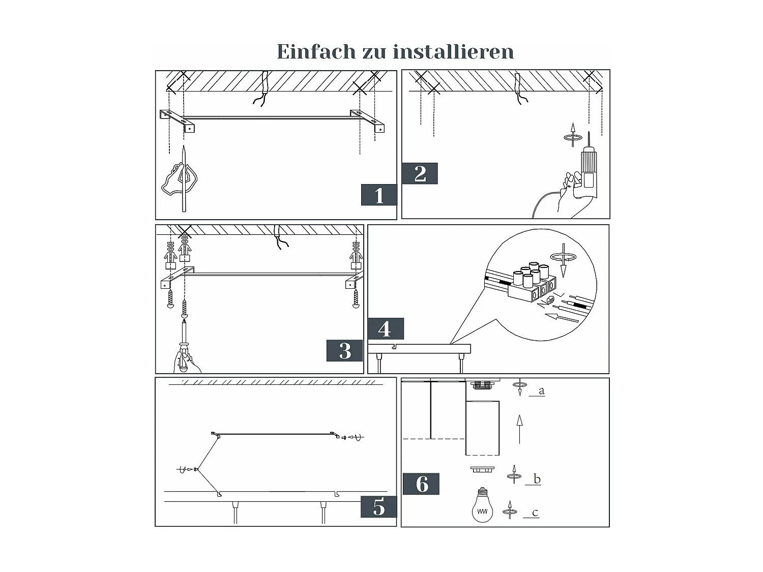 NETTLIFE Suspension pour table à manger, lampe suspendue E27, 4 flammes, LED réglable, abat-jour moderne en verre