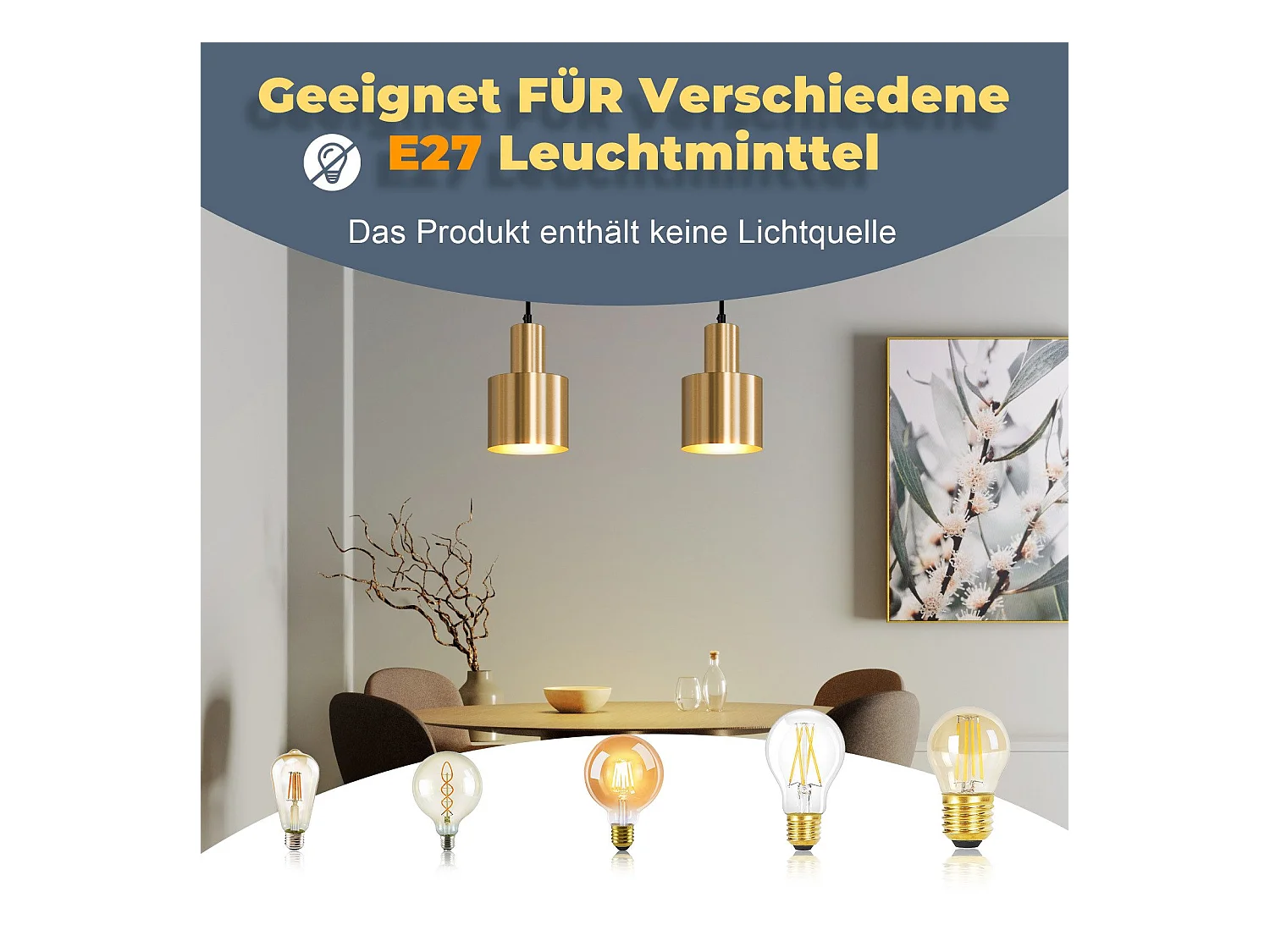 NETTLIFE suspension table à manger lampe suspendue vintage salle à manger 1 flamme à manger or design moderne E27