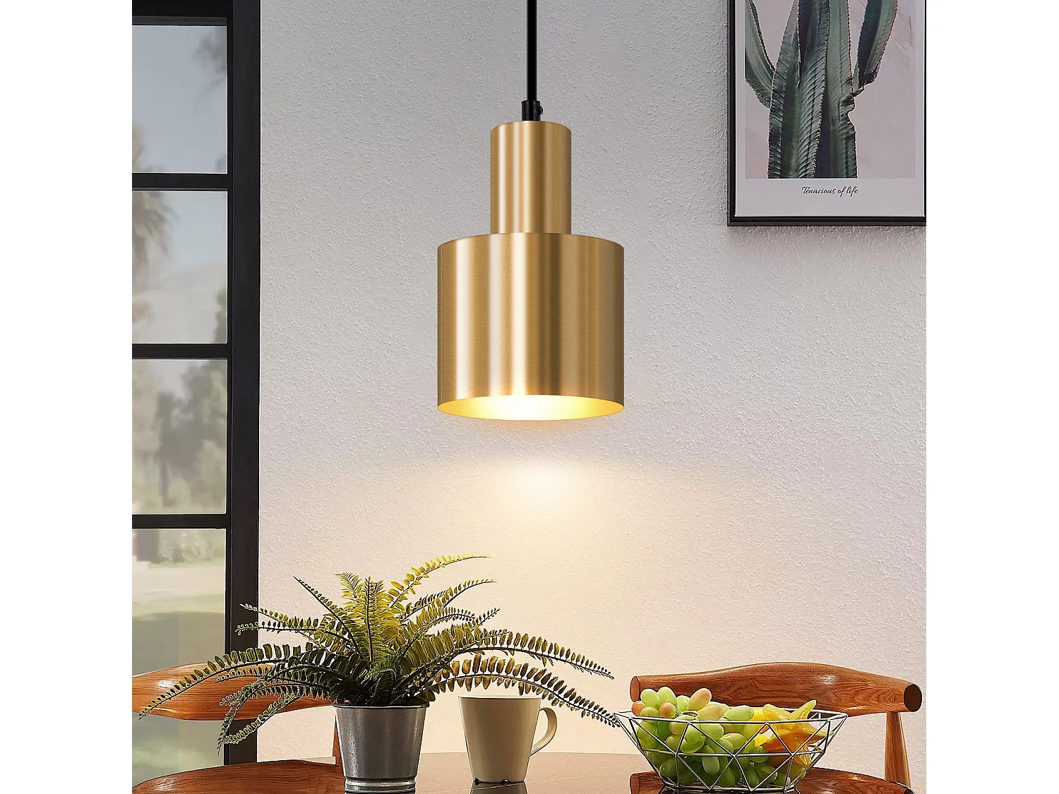 NETTLIFE Pendelleuchte Esstisch Hängelampe Vintage Esszimmer 1 flammig Dining Gold Modernes Design E27