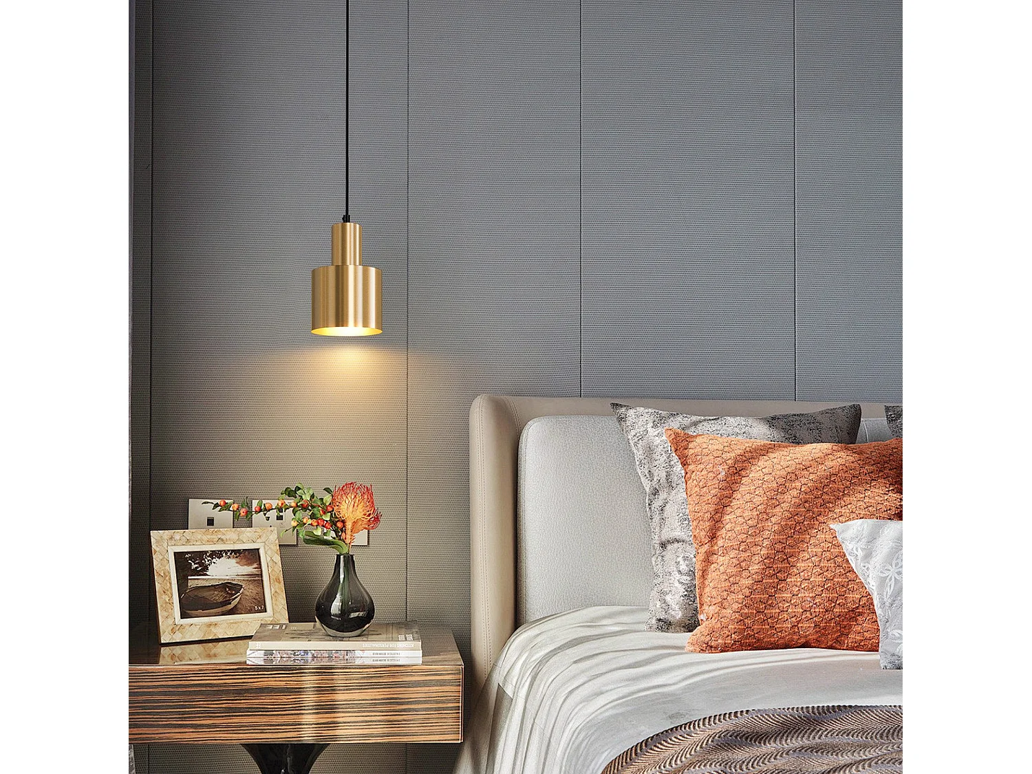 NETTLIFE Pendelleuchte Esstisch Hängelampe Vintage Esszimmer 1 flammig Dining Gold Modernes Design E27