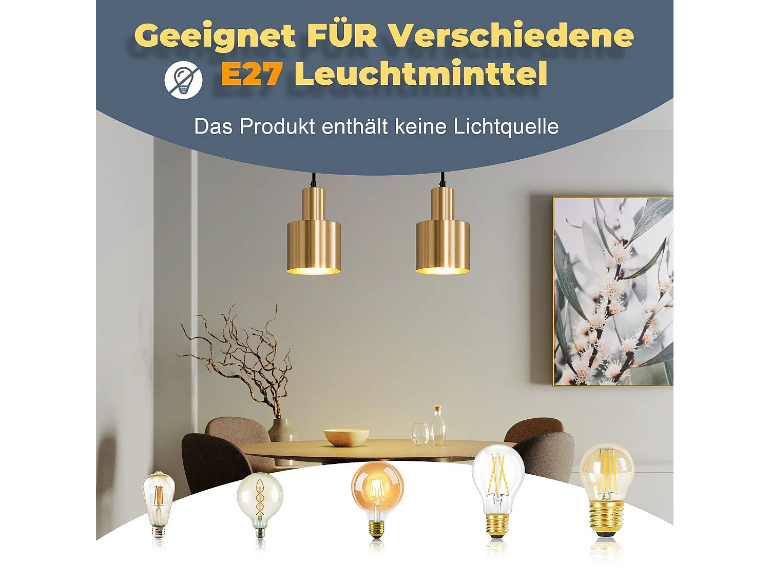 NETTLIFE suspension table à manger lampe suspendue vintage salle à manger 1 flamme à manger or design moderne E27