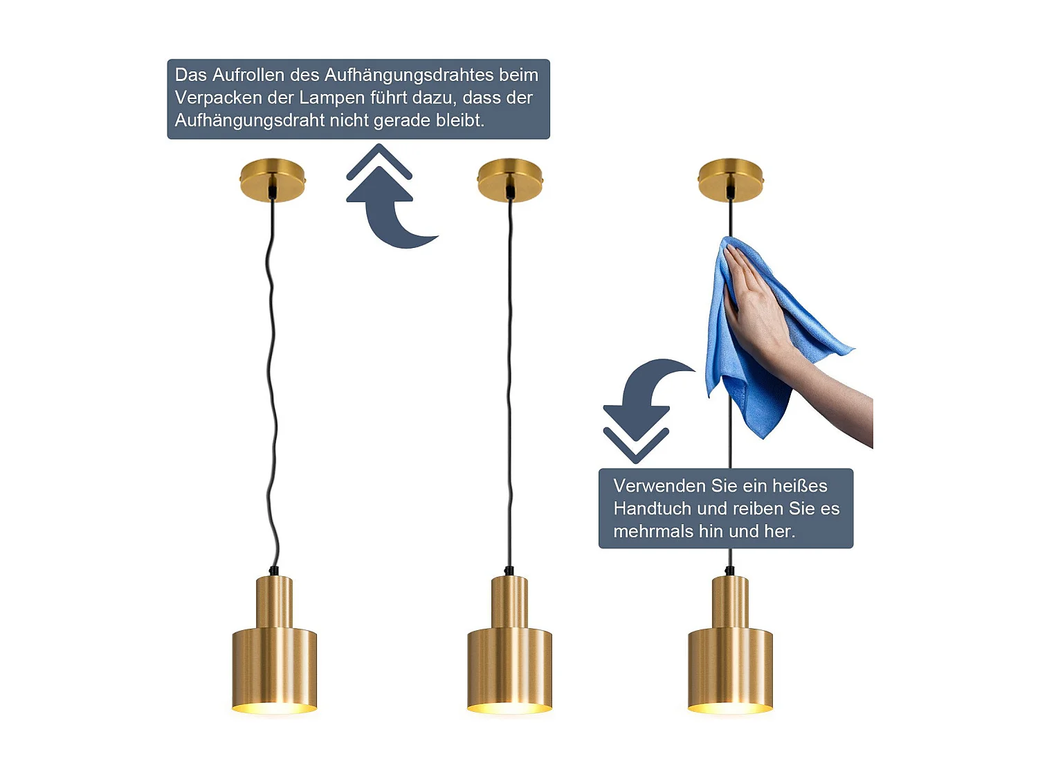 NETTLIFE suspension table à manger lampe suspendue vintage salle à manger 1 flamme à manger or design moderne E27