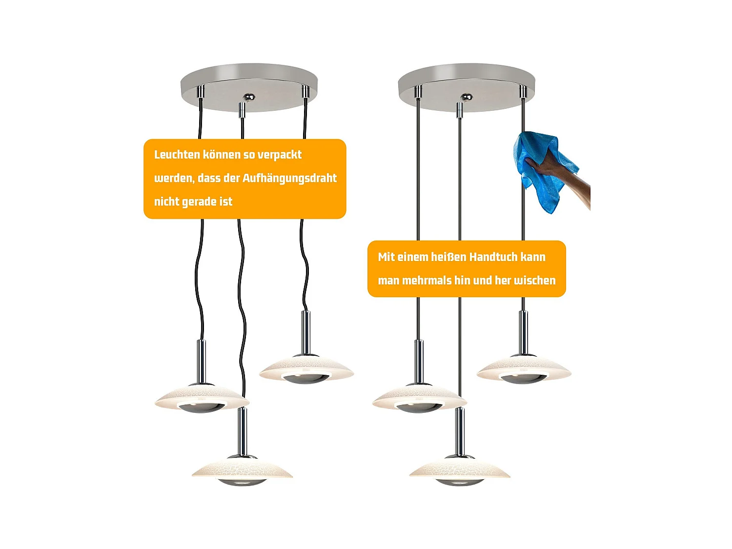 NETTLIFE LED hanglamp eettafel hanglamp modern design eetkamer hanglamp 3000K warm wit 3 vlammen