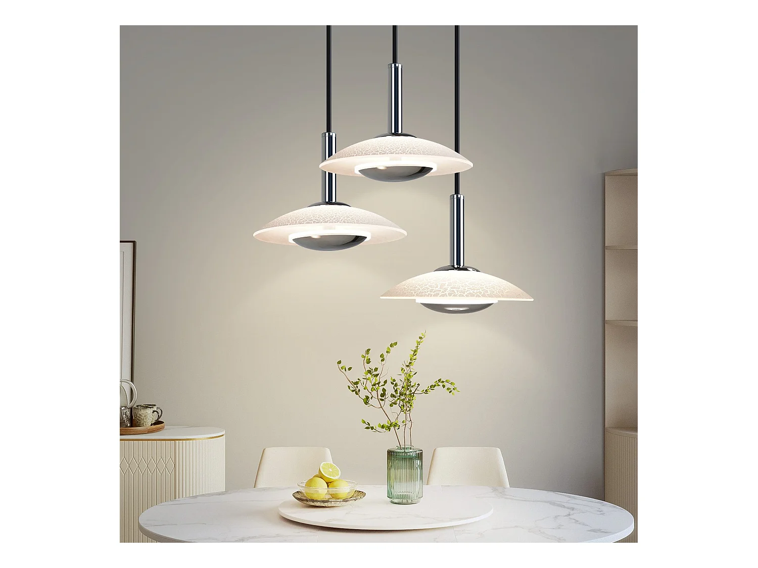 NETTLIFE Suspension LED lampe suspendue table à manger design moderne lampe suspendue salle à manger 3000K blanc chaud 3 flammes