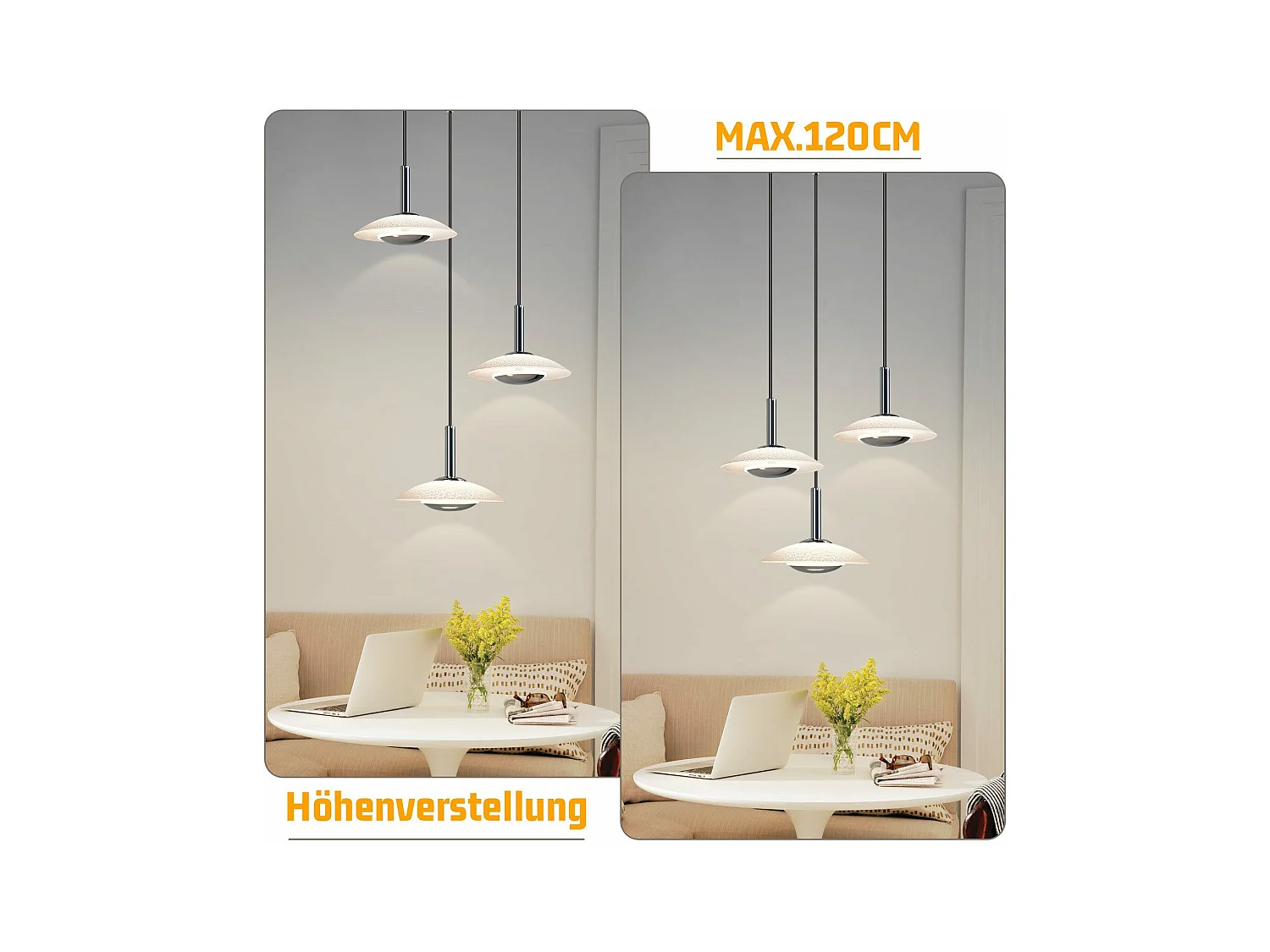 NETTLIFE Suspension LED lampe suspendue table à manger design moderne lampe suspendue salle à manger 3000K blanc chaud 3 flammes