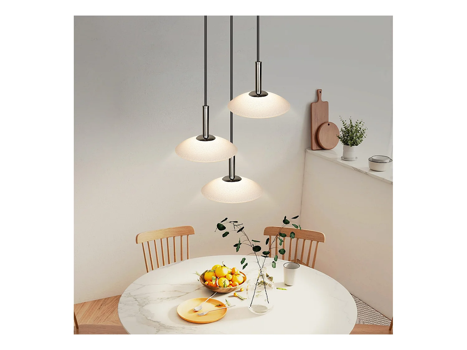 NETTLIFE Suspension LED lampe suspendue table à manger design moderne lampe suspendue salle à manger 3000K blanc chaud 3 flammes