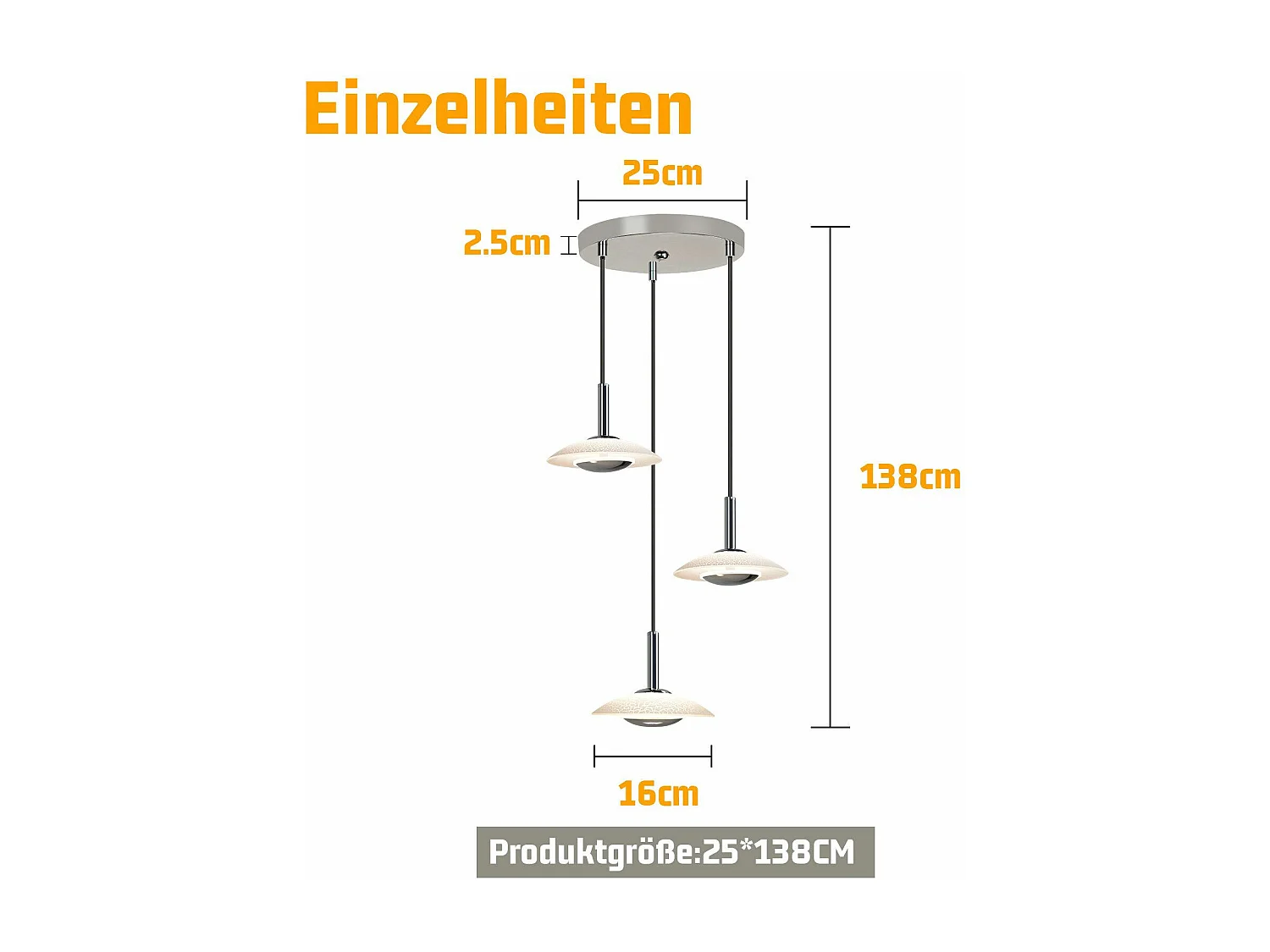 NETTLIFE LED Pendelleuchte Esstisch Hängelampe Modernes Design Esszimmer Hängelampe 3000K Warmweiß 3 Flammen