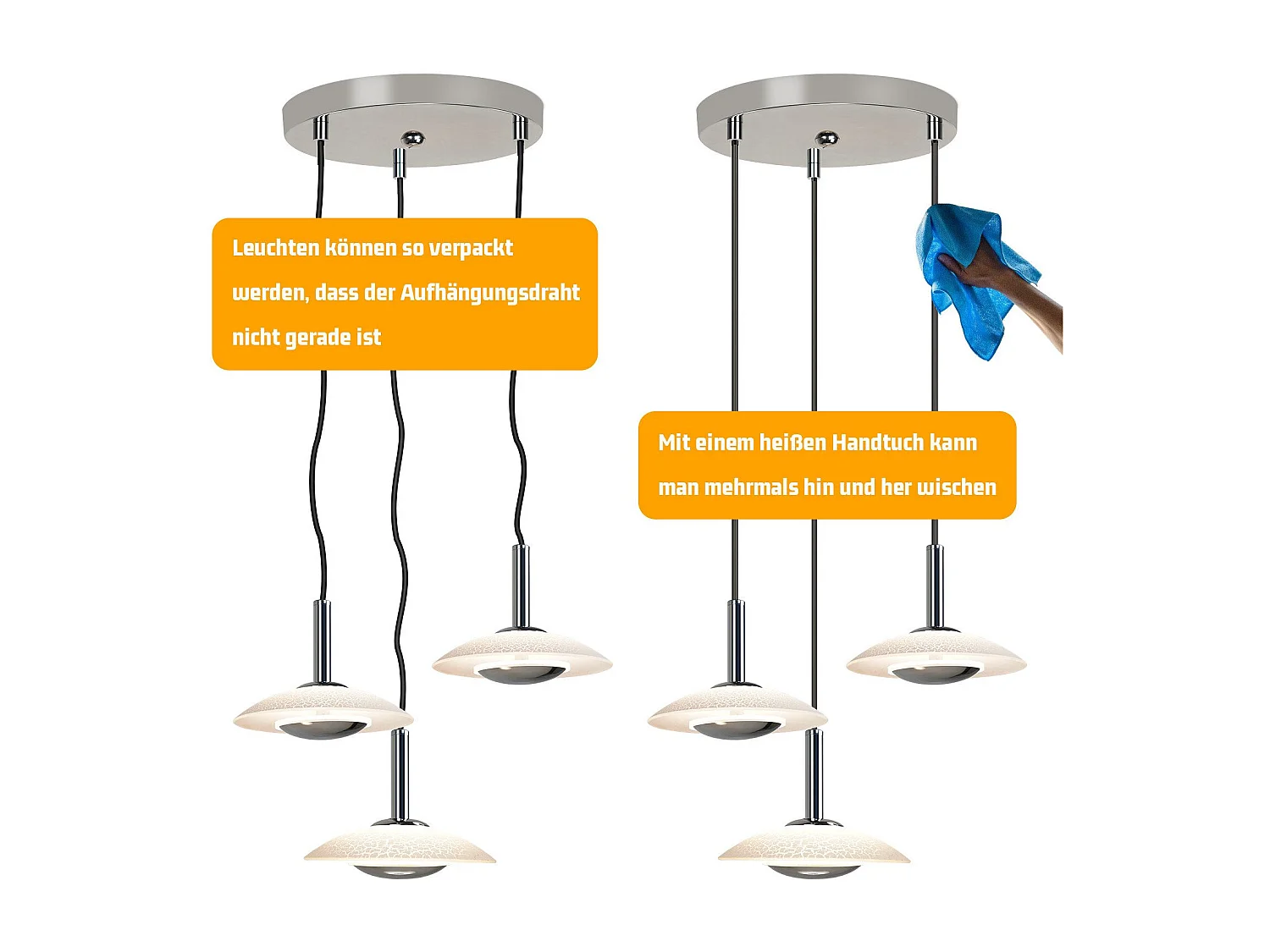 NETTLIFE Suspension LED lampe suspendue table à manger design moderne lampe suspendue salle à manger 3000K blanc chaud 3 flammes