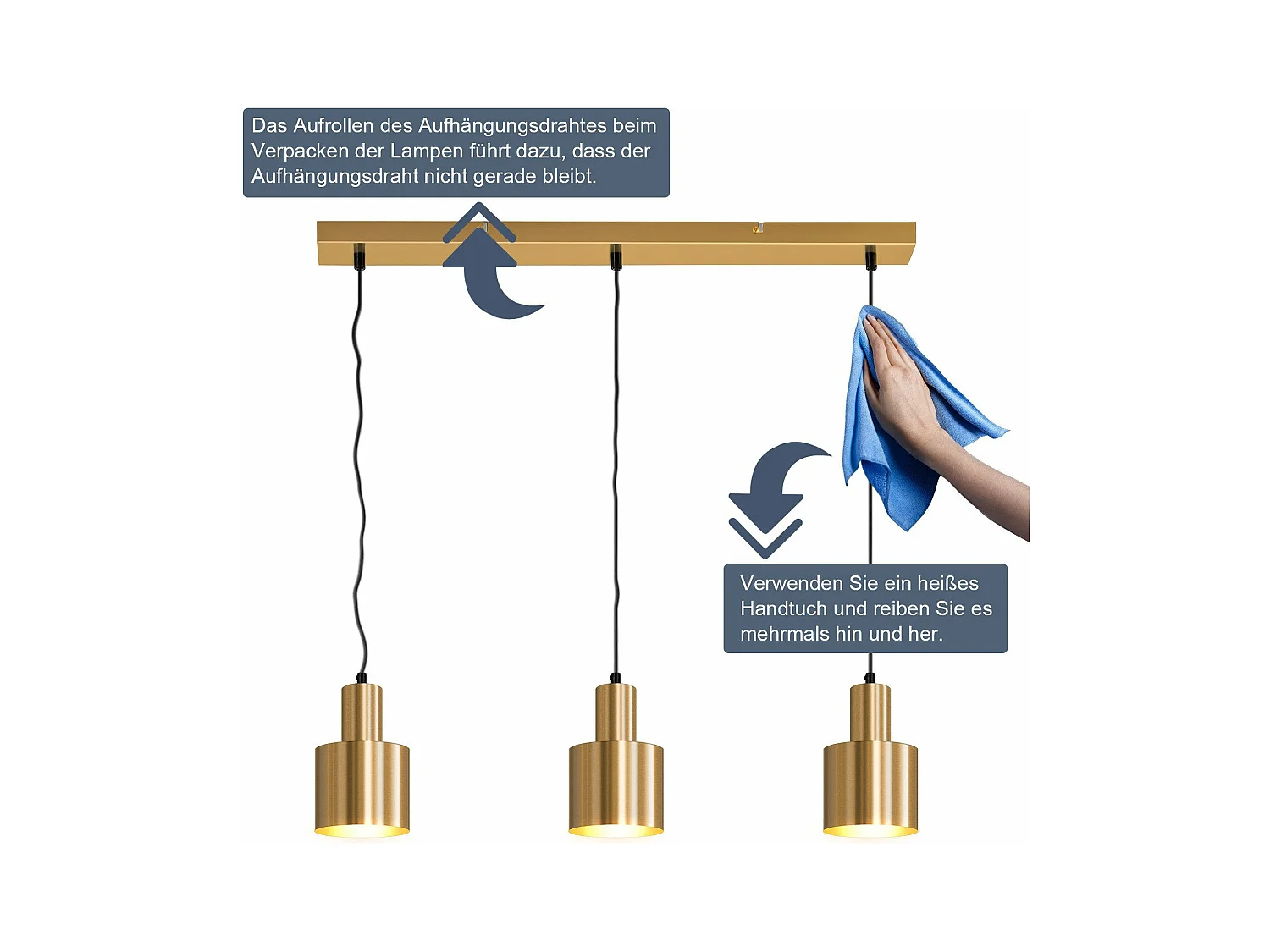 NETTLIFE suspension table à manger lampe suspendue vintage salle à manger 3 flammes à manger or design moderne métal E27