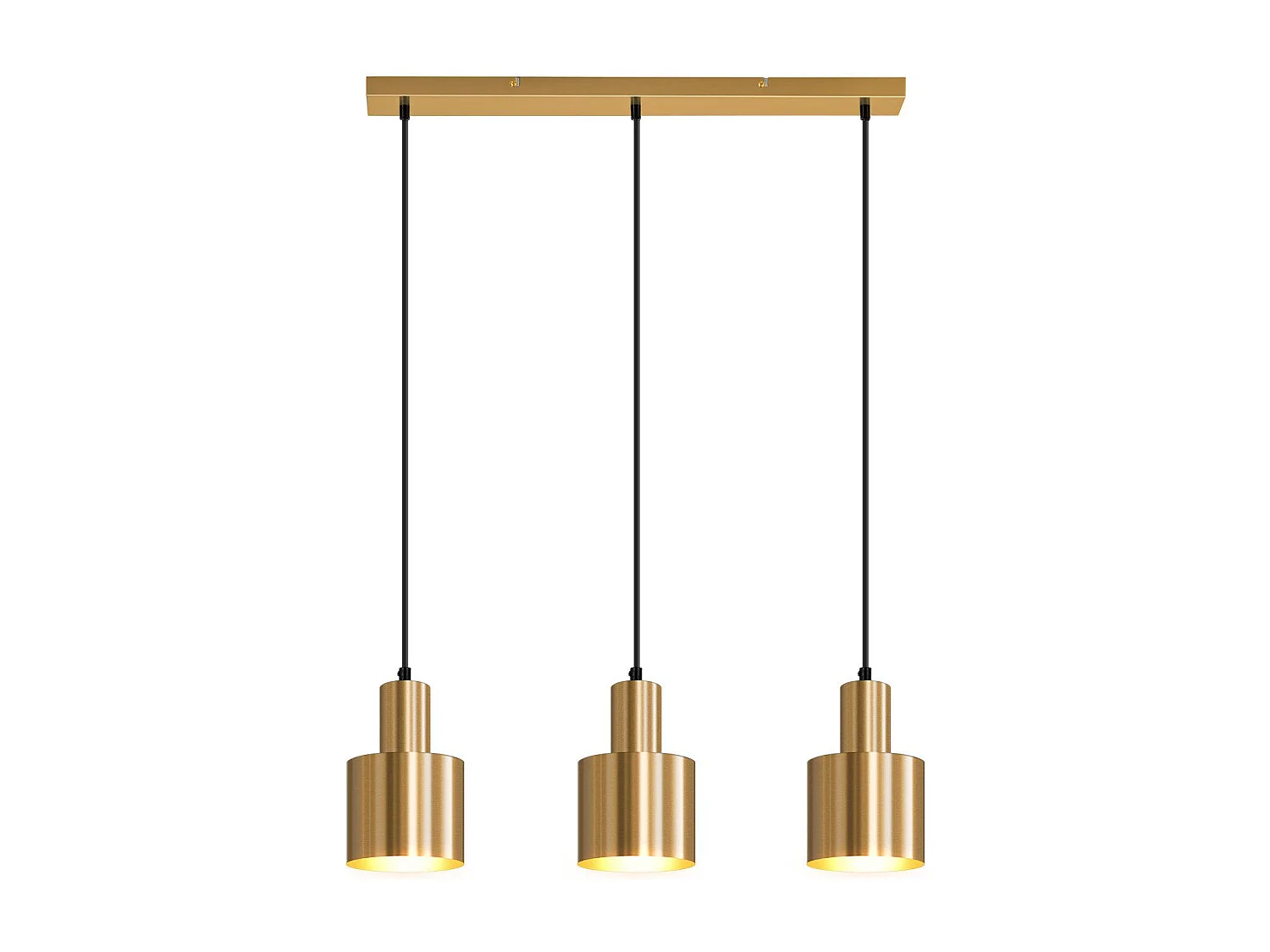 NETTLIFE Lampa wisząca do jadalni Lampa wisząca do jadalni Vintage 3 płomienie Jadalnia Złoty nowoczesny design Metal E27