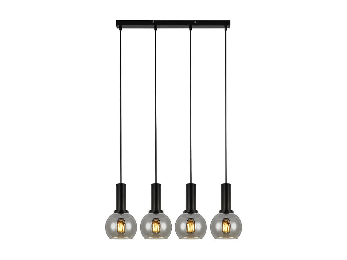 NETTLIFE Suspension pour table à manger, lampe suspendue en verre, 4 flammes, lampe de salle à manger vintage, E27, rétro