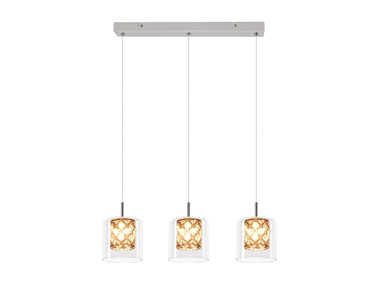 NETTLIFE Lampe Suspendue Pour Salle à Manger En Verre G9 Cristal Moderne à Hauteur Réglable