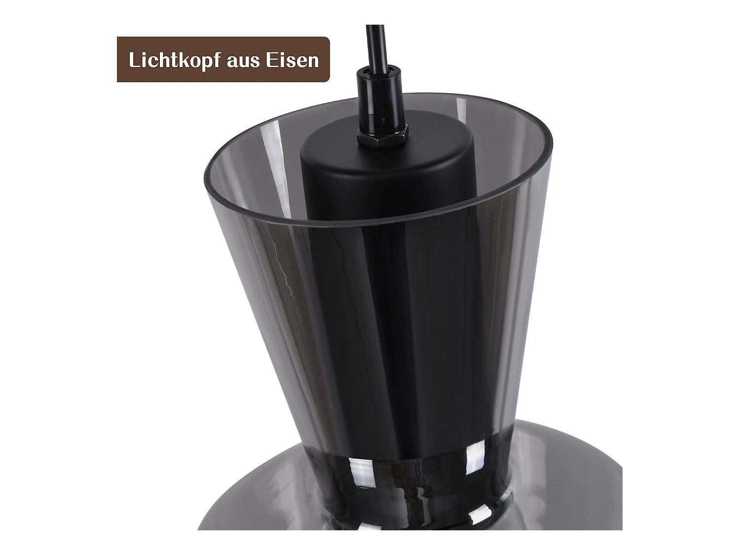 NETTLIFE Lampe à Suspension Pour Table à Manger Vintage En Verre Gris Fumé E27 Pour Salon Ou Cuisine