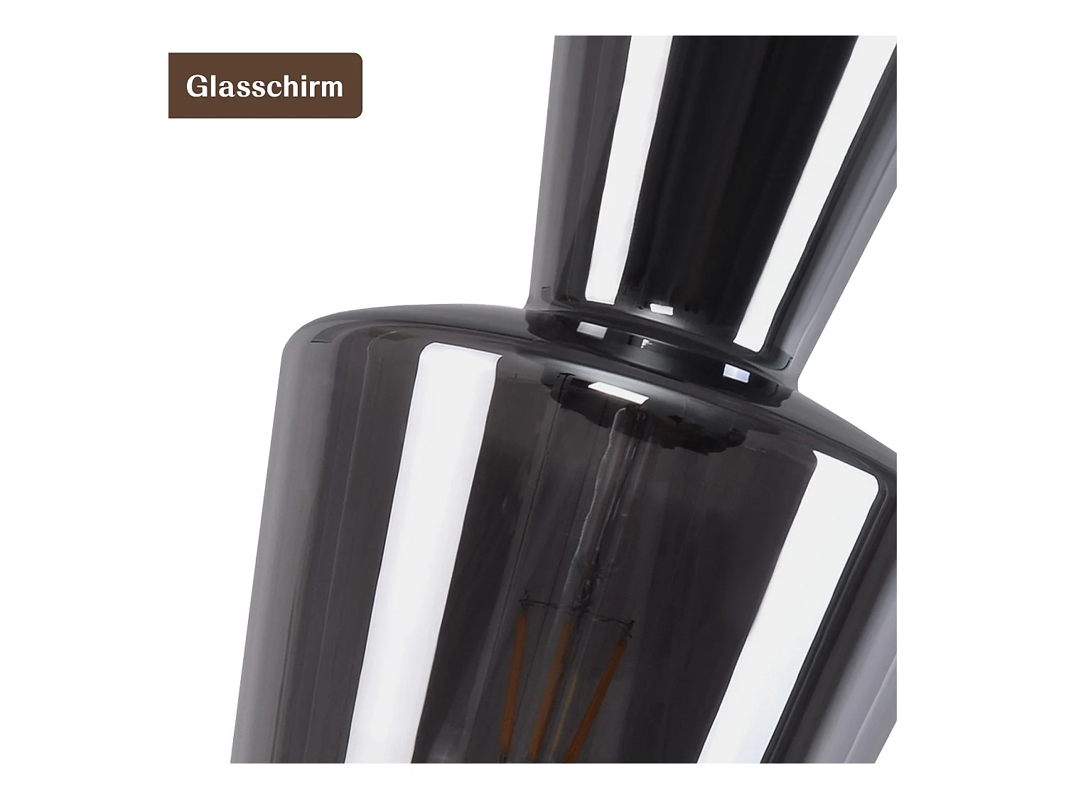 NETTLIFE Lampe à Suspension Pour Table à Manger Vintage En Verre Gris Fumé E27 Pour Salon Ou Cuisine