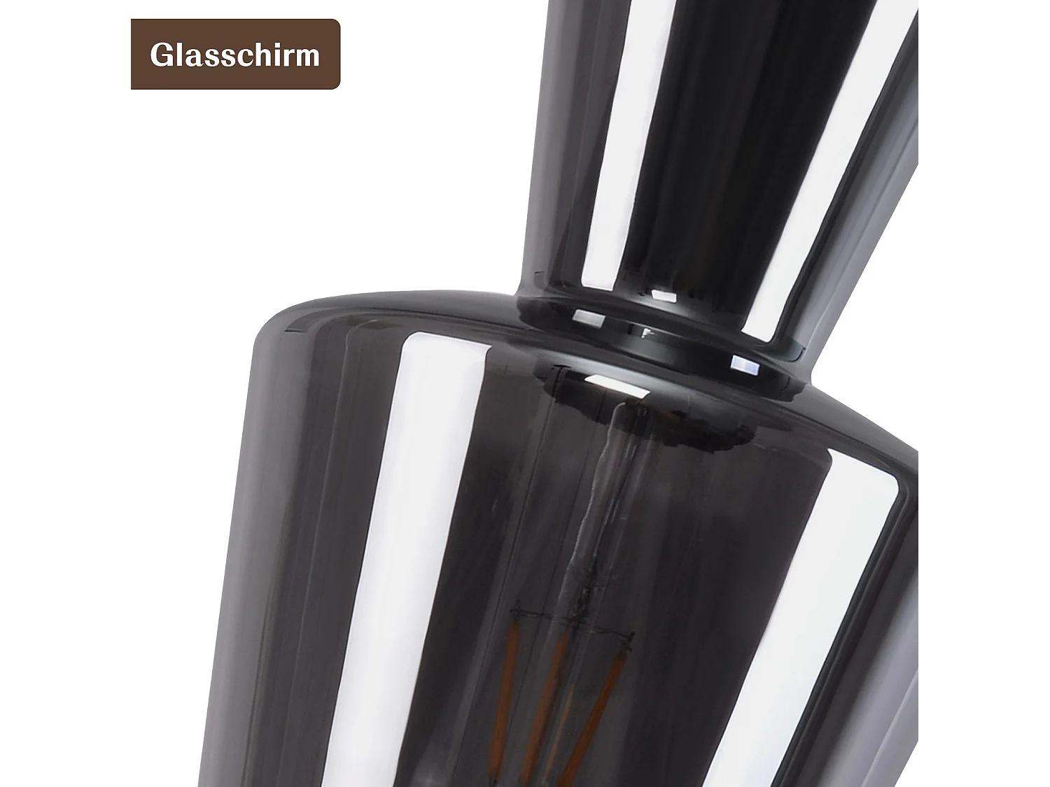 NETTLIFE Lampe à Suspension Pour Table à Manger Vintage En Verre Gris Fumé E27 Pour Salon Ou Cuisine