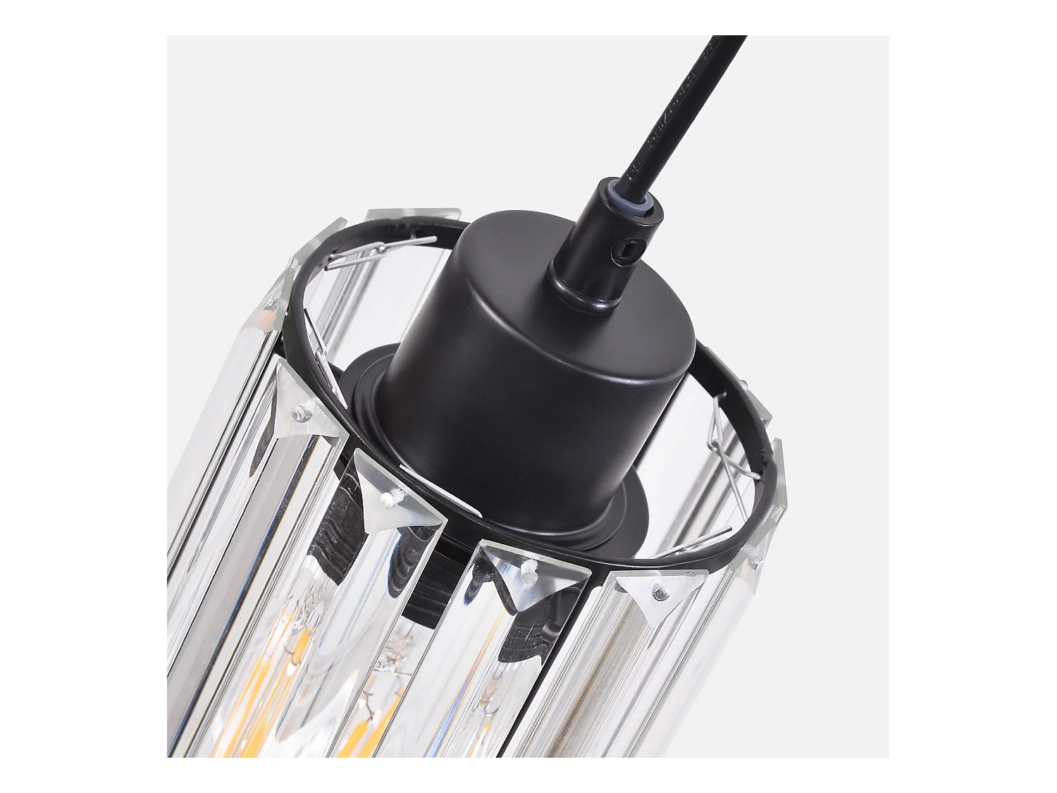 NETTLIFE Lampe à Suspension Pour Table à Manger En Cristal Noir Moderne 3 Flammes E27