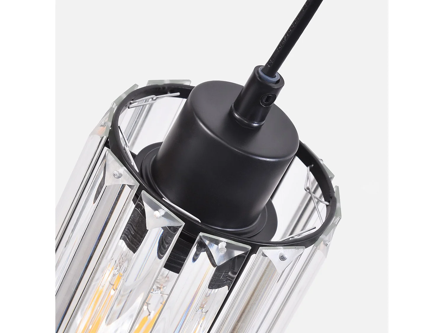 NETTLIFE Lampe à Suspension Pour Table à Manger En Cristal Noir Moderne 3 Flammes E27