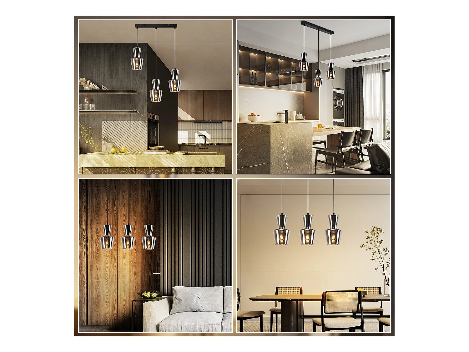 NETTLIFE Vintage Smokey Gray Glazen Eettafel Hanglamp E27 Voor Woonkamer Of Keuken