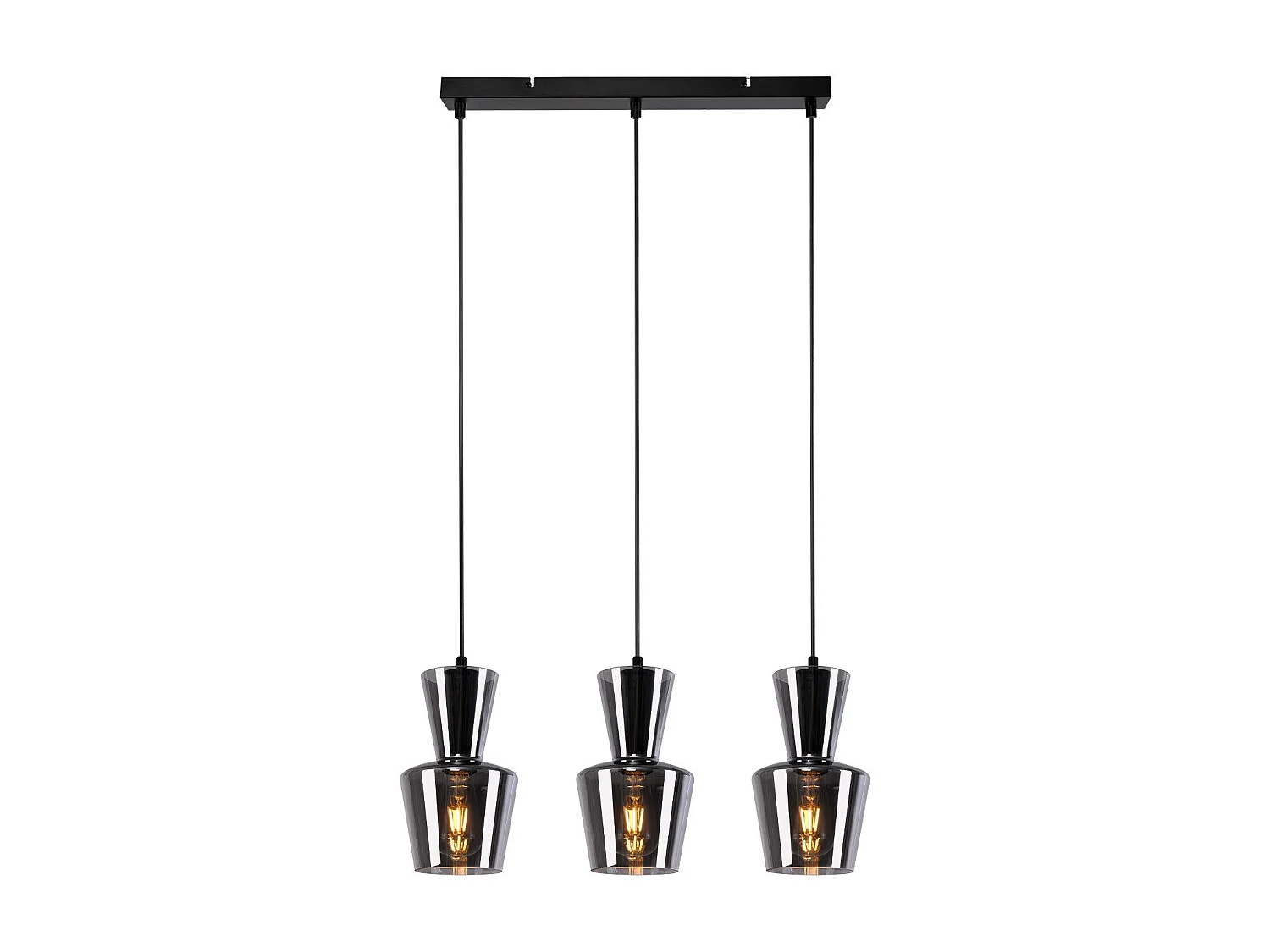 NETTLIFE Vintage Rauchgrau Glas Esstisch Pendelleuchte E27 für Wohnzimmer oder Küche