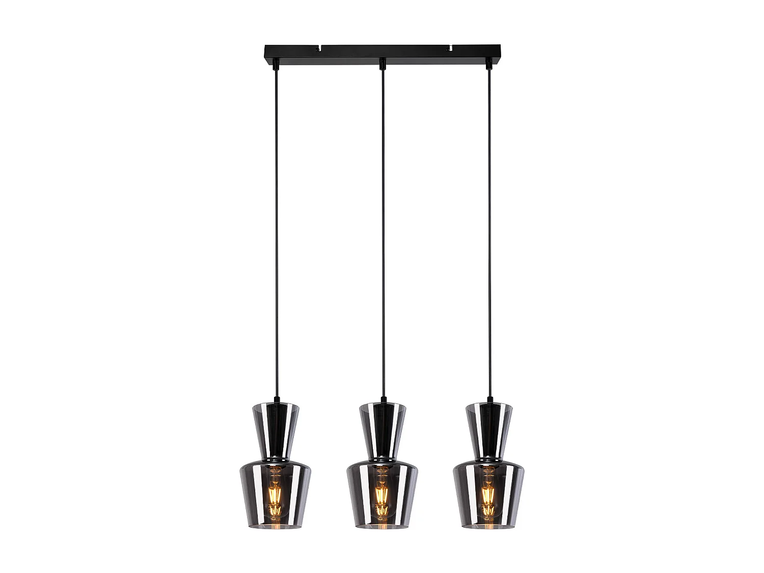 NETTLIFE Vintage Rauchgrau Glas Esstisch Pendelleuchte E27 für Wohnzimmer oder Küche