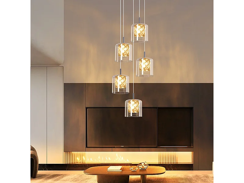 NETTLIFE Moderne kristallen G9 glazen hanglamp voor de eetkamer, in hoogte verstelbaar