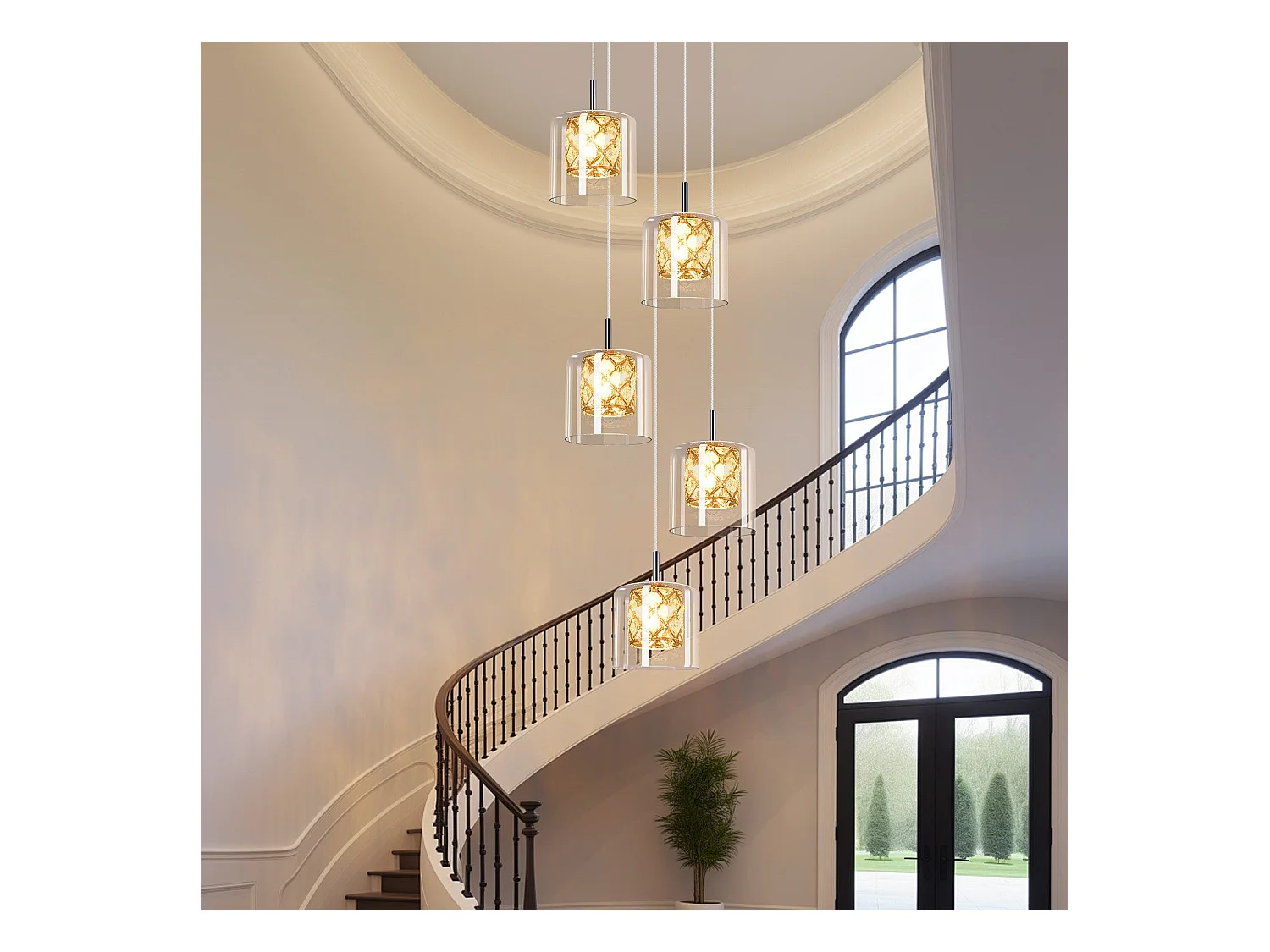 NETTLIFE Lampe Suspendue Pour Salle à Manger En Verre G9 Cristal Moderne à Hauteur Réglable