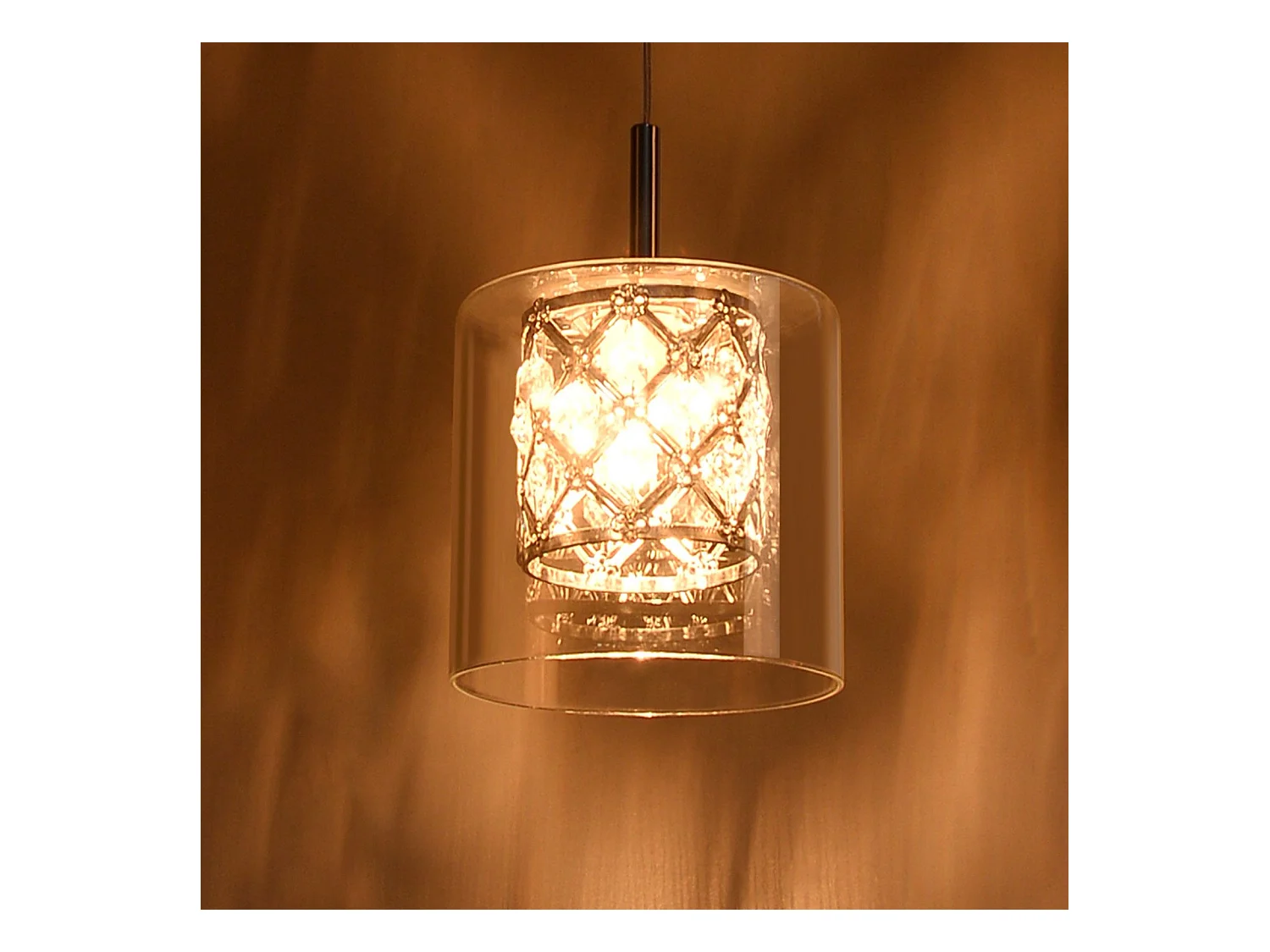 NETTLIFE Lampe Suspendue Pour Salle à Manger En Verre G9 Cristal Moderne à Hauteur Réglable