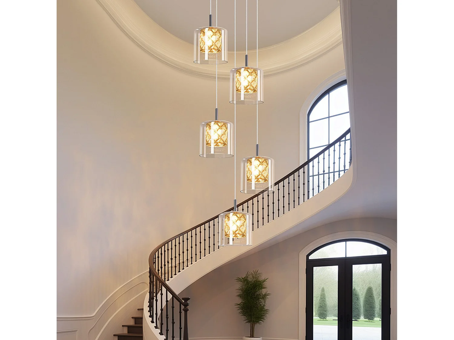 NETTLIFE Lampe Suspendue Pour Salle à Manger En Verre G9 Cristal Moderne à Hauteur Réglable