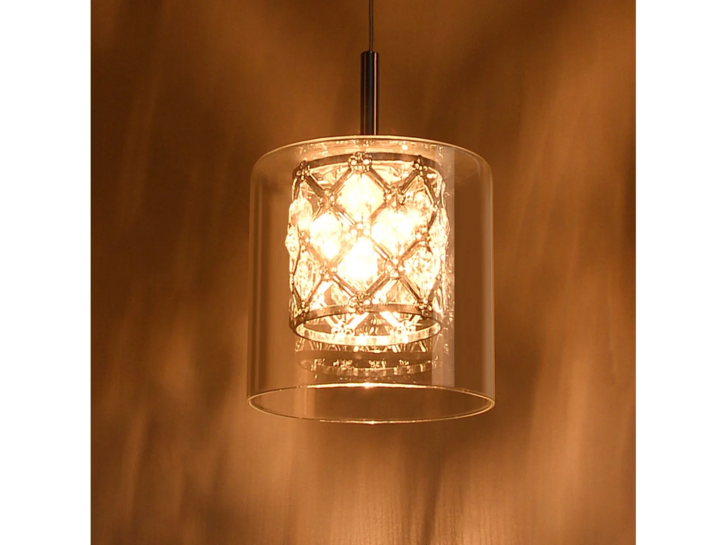 NETTLIFE Lampe Suspendue Pour Salle à Manger En Verre G9 Cristal Moderne à Hauteur Réglable