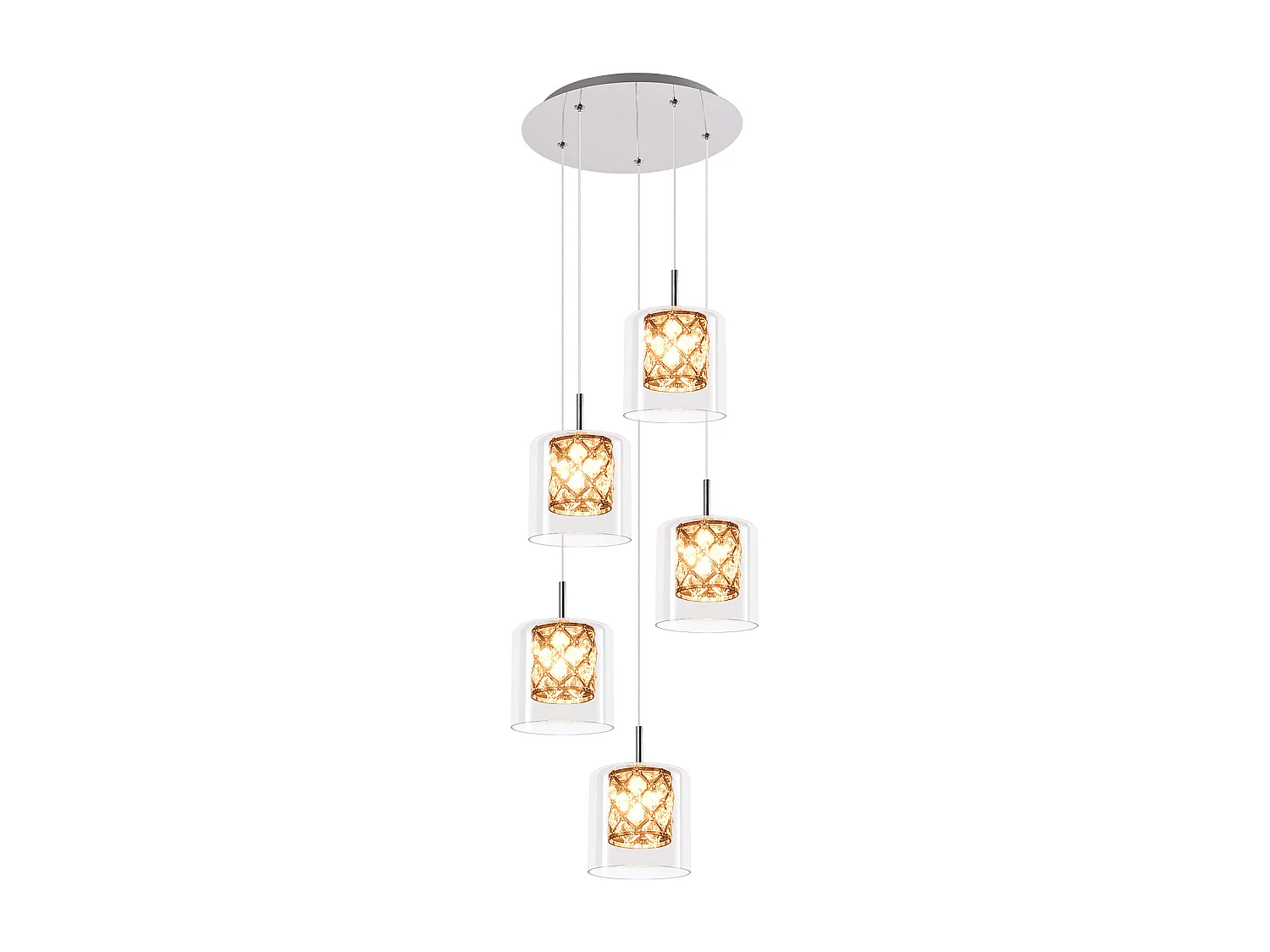 NETTLIFE Lampe Suspendue Pour Salle à Manger En Verre G9 Cristal Moderne à Hauteur Réglable