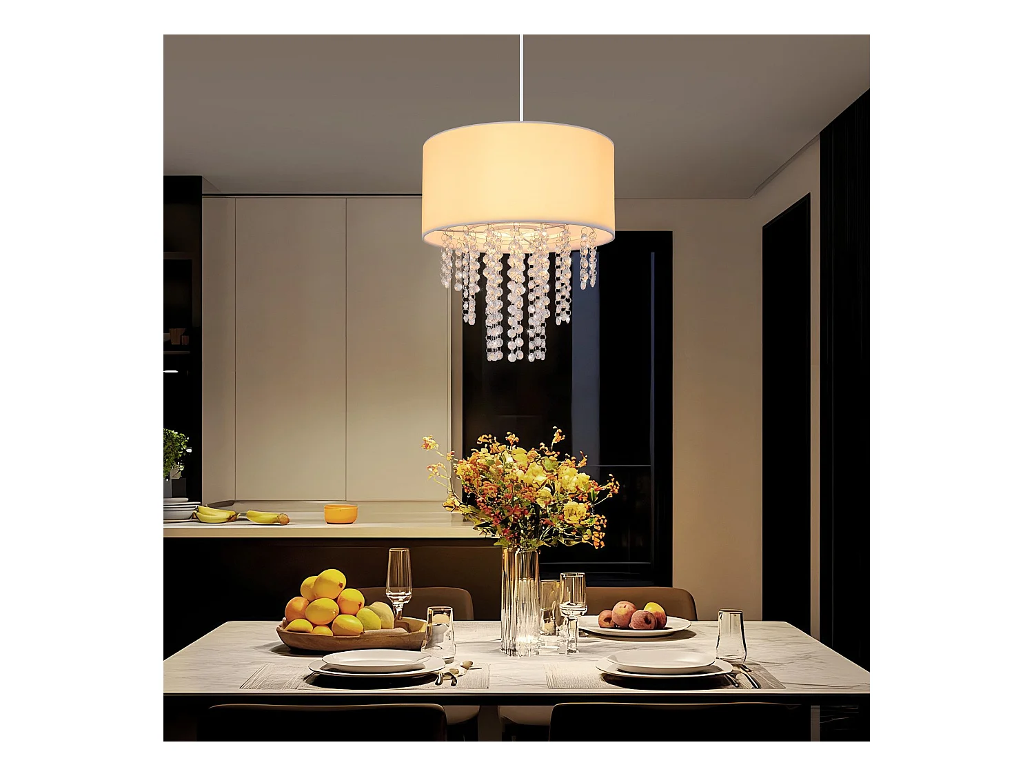 NETTLIFE Hanglamp voor Eettafel, Eetkamerlamp Zwart Eettafellamp 3-vlammig, E27