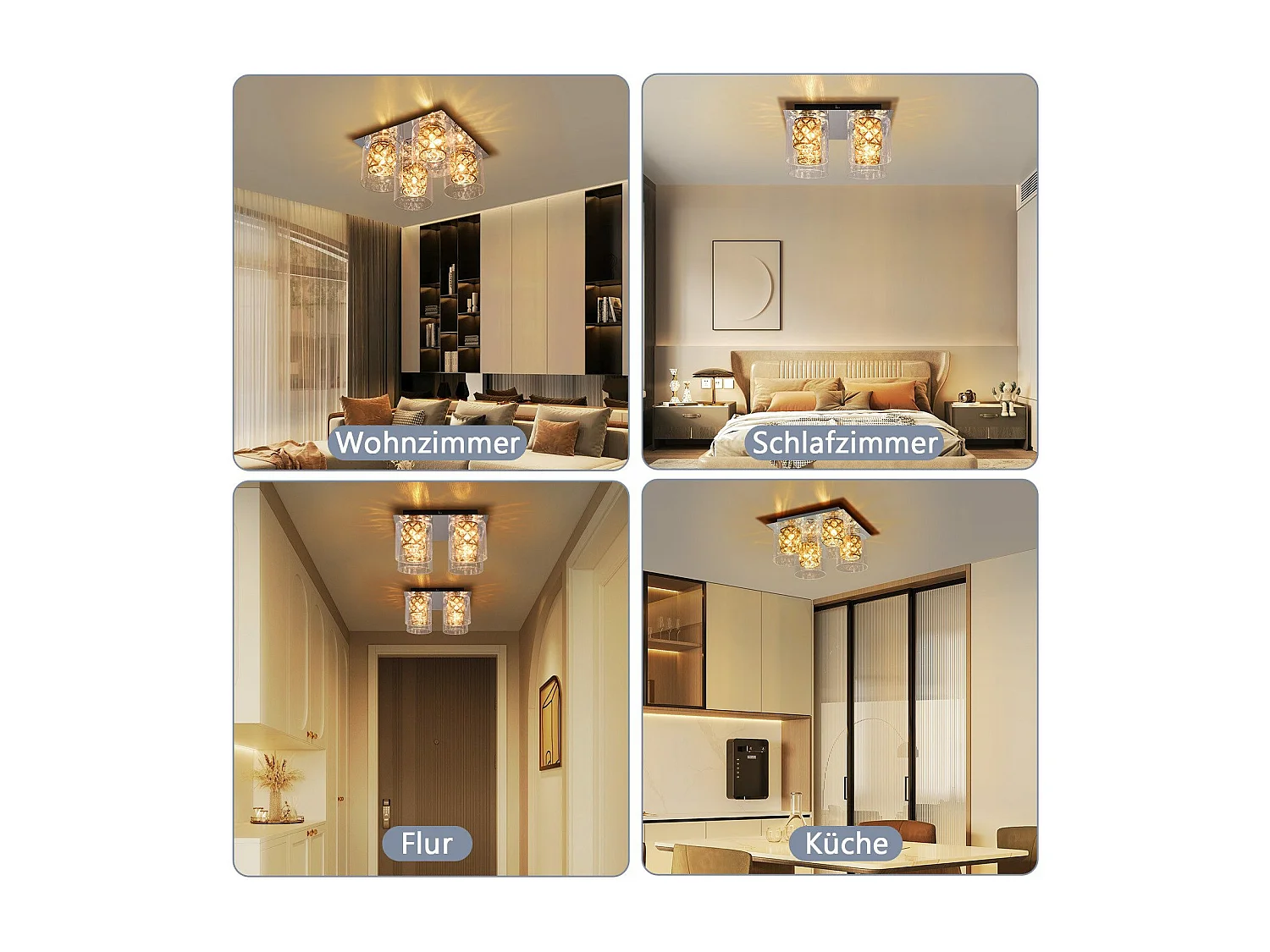 NETTLIFE Nowoczesna lampa sufitowa do salonu G9 Kryształy z kloszem szklanym Lampa do sypialni