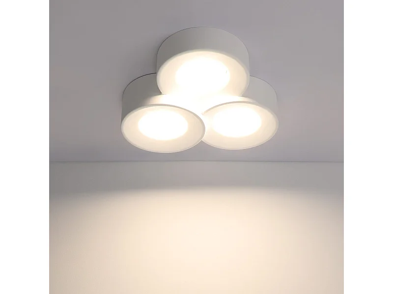 NETTLIFE Plafonnier Spot En Saillie Blanc  Couloir Spots De Plafond Modernes 3 Flammes Gx53 Max.10w
