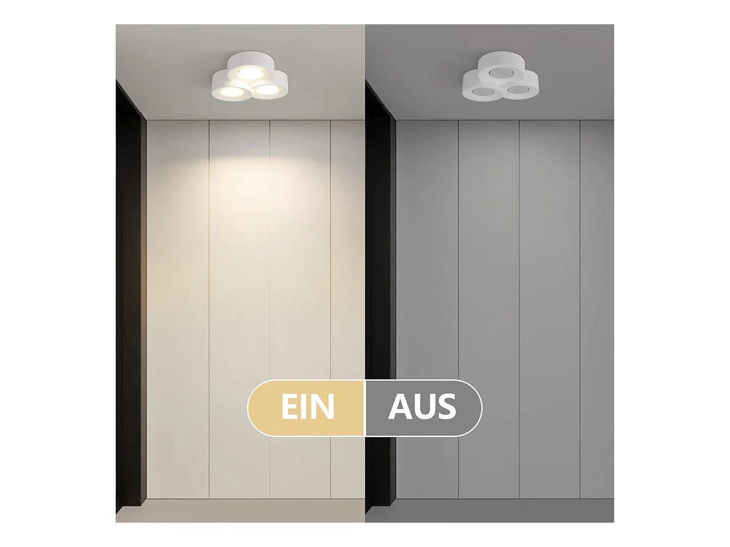 NETTLIFE Plafondspot Opbouw Wit Gang Moderne Plafondspots 3 Vlammen Gx53 Max. 10W