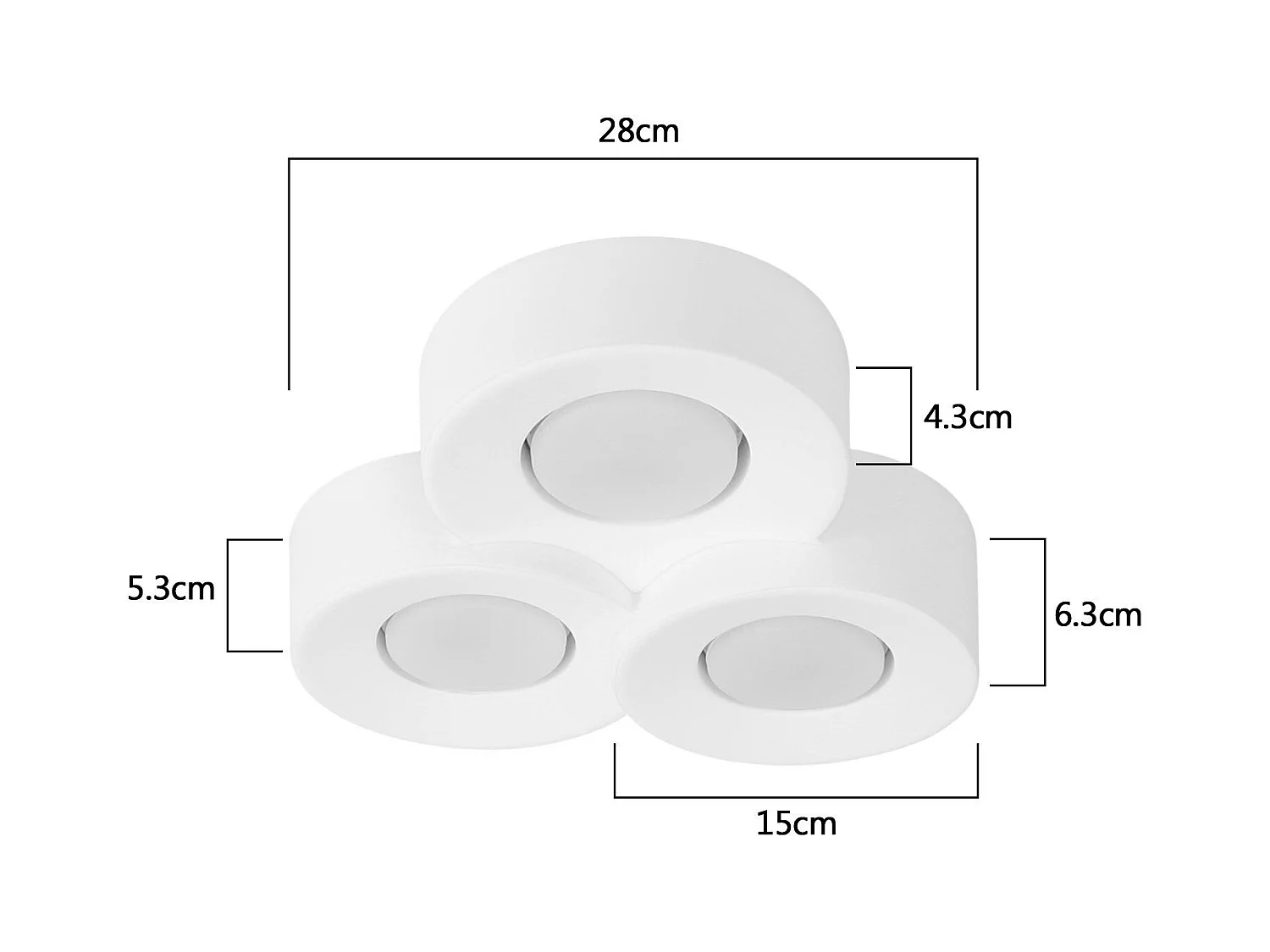 NETTLIFE Plafondspot Opbouw Wit Gang Moderne Plafondspots 3 Vlammen Gx53 Max. 10W