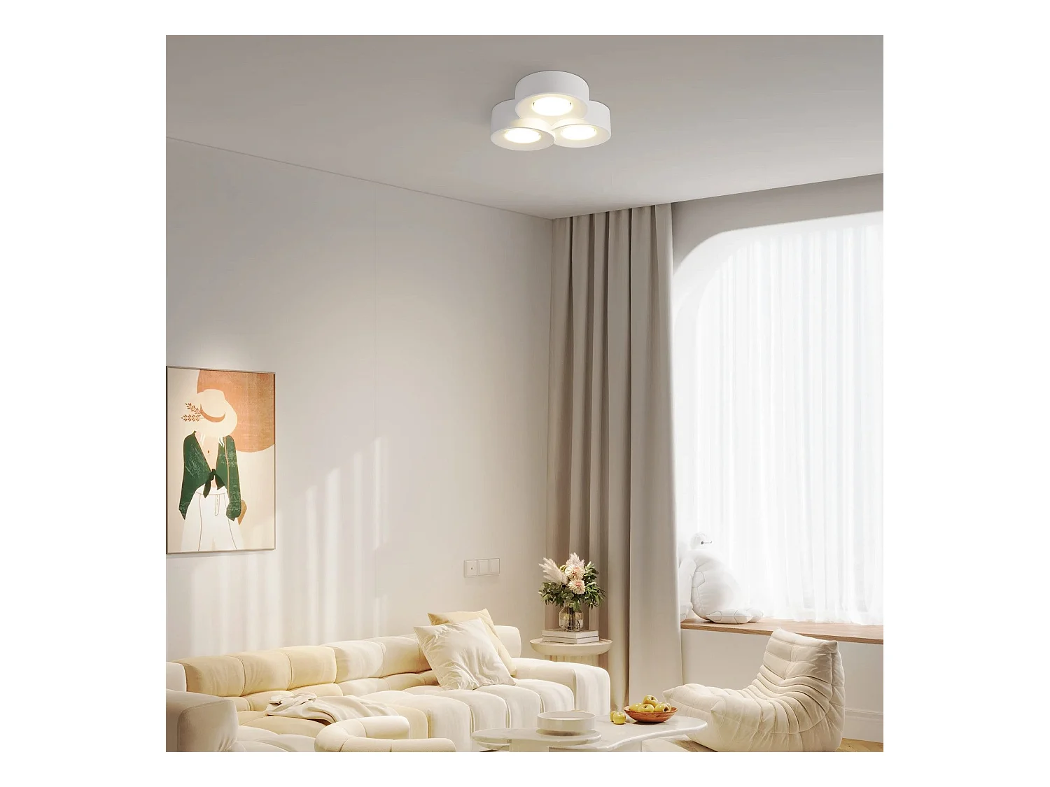 NETTLIFE Plafondspot Opbouw Wit Gang Moderne Plafondspots 3 Vlammen Gx53 Max. 10W