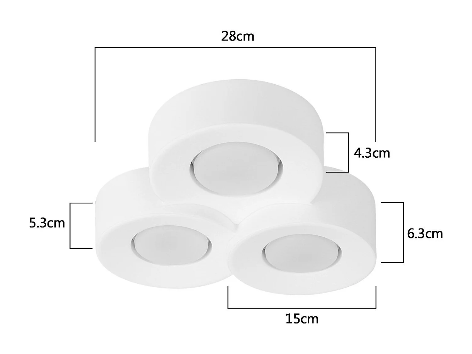 NETTLIFE Plafonnier Spot En Saillie Blanc  Couloir Spots De Plafond Modernes 3 Flammes Gx53 Max.10w