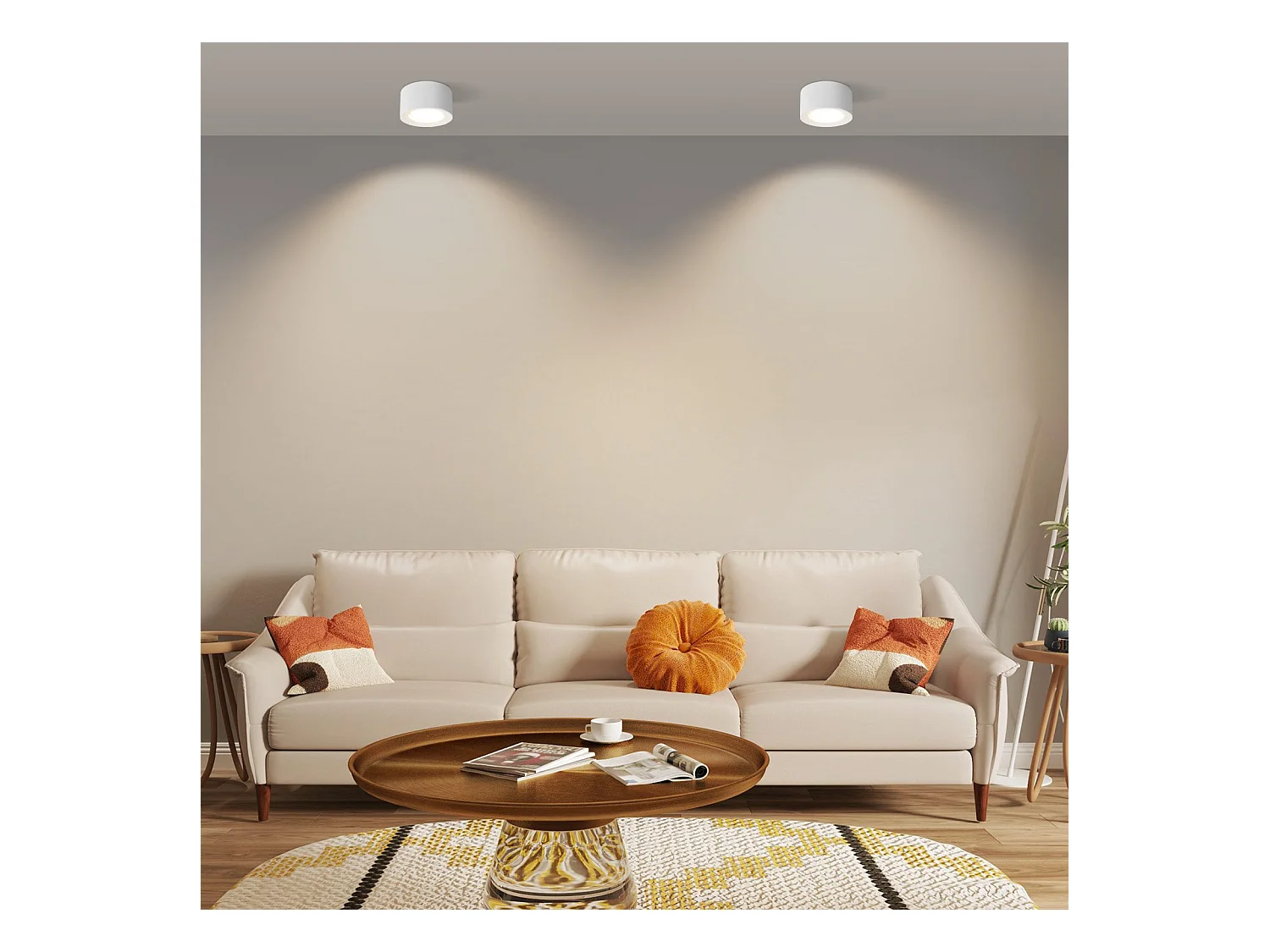 NETTLIFE Okrągły reflektor montowany na powierzchni Biała lampa montowana na powierzchni Gx53 Mała nowoczesna lampa sufitowa 10w