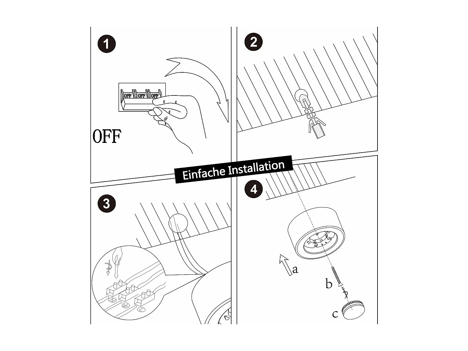 NETTLIFE Spot En Saillie Rond Spot En Saillie Blanc Luminaire En Saillie Gx53 Petit Plafonnier Moderne 10w