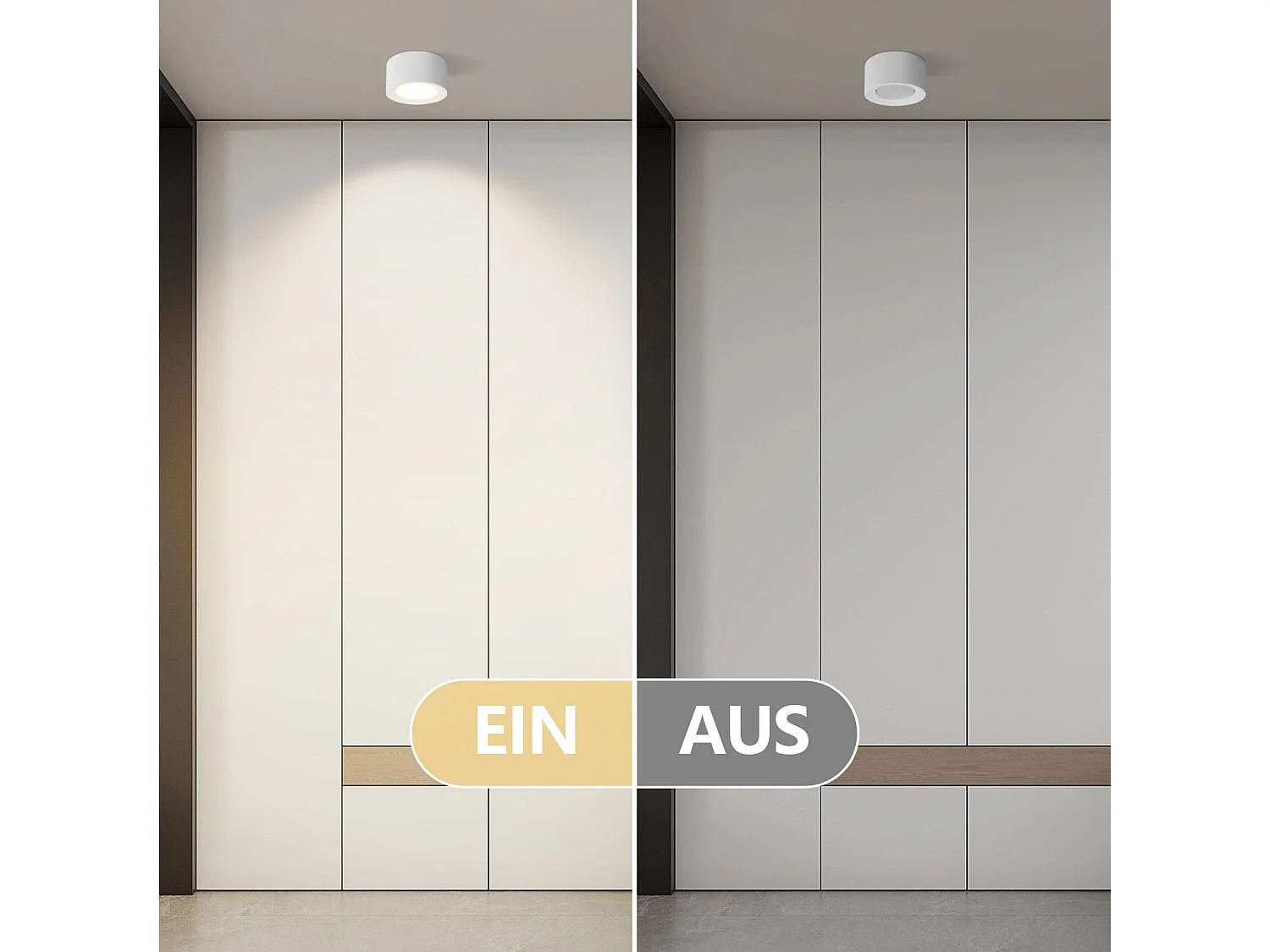 NETTLIFE Spot En Saillie Rond Spot En Saillie Blanc Luminaire En Saillie Gx53 Petit Plafonnier Moderne 10w